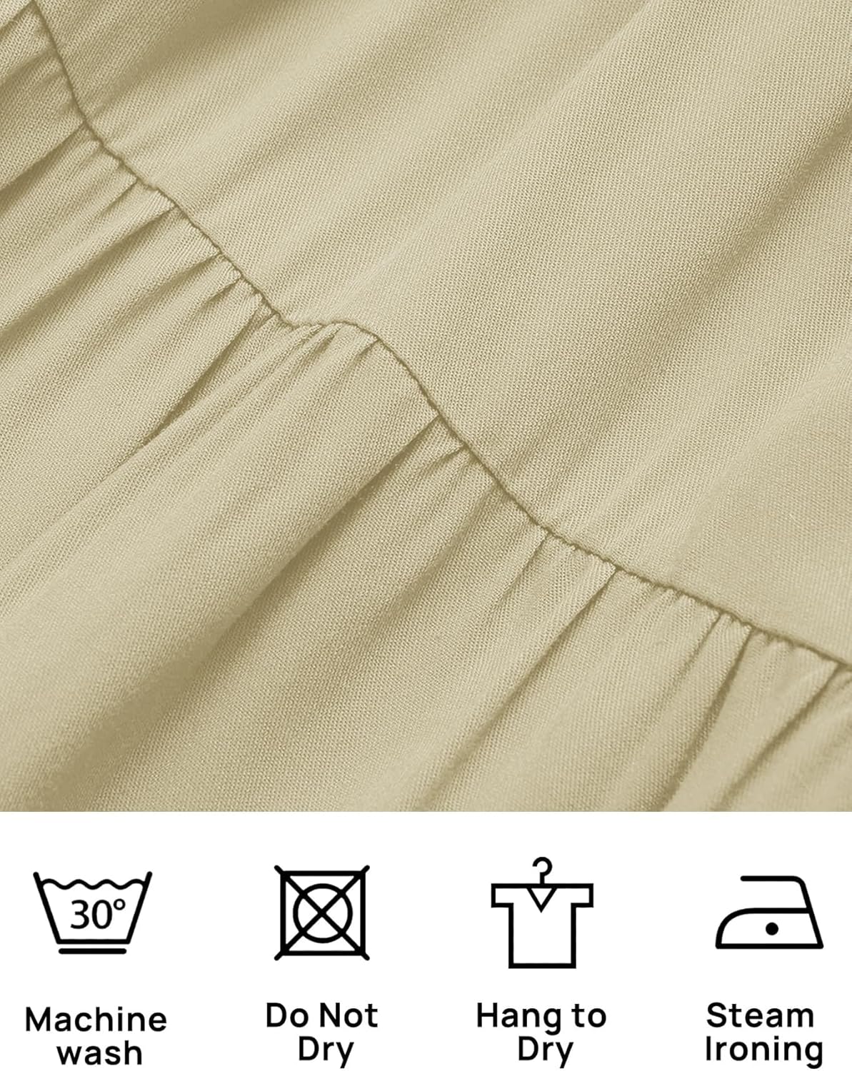 Women's Nursing Dress Flutter Short Sleeve Crew Neck Smocked Elastic Waist Tiered Midi with Pockets - Image 6