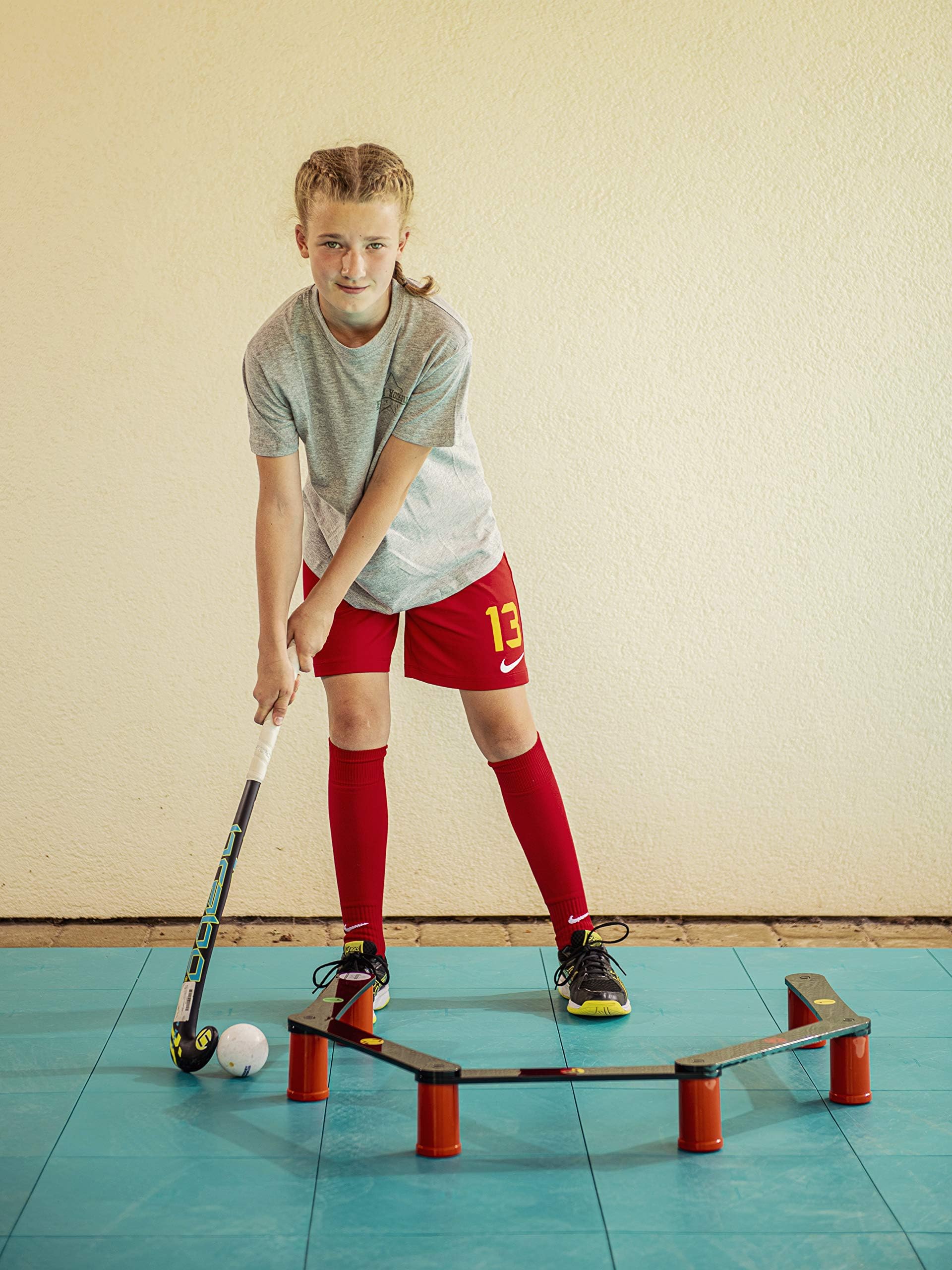 Skiller - Field hockey stickhandling training aid for practice coordination, reaction time, ball control, improve skills, compact and portable