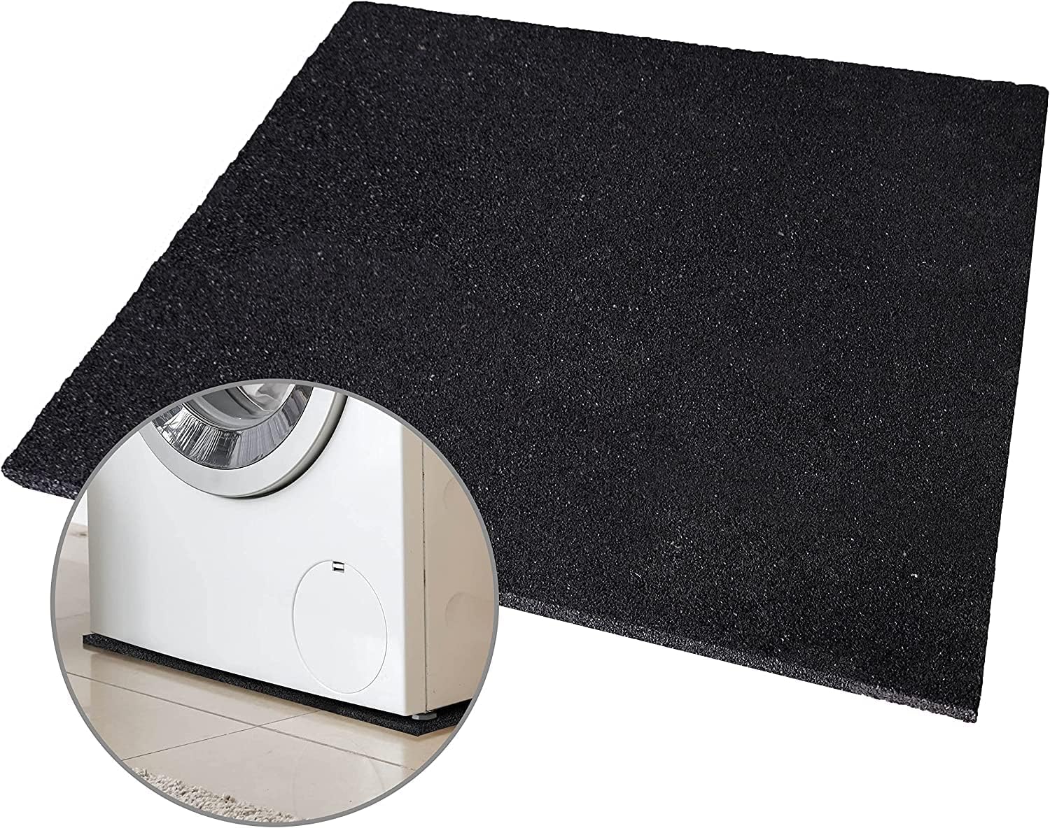 Washing Machine Anti Vibration Mat for Under Appliance Non Slip Rubber Mat Easy Cut to Size Non Slip Rubber Matting - 60 x 60 cm (60х60х1) cm.