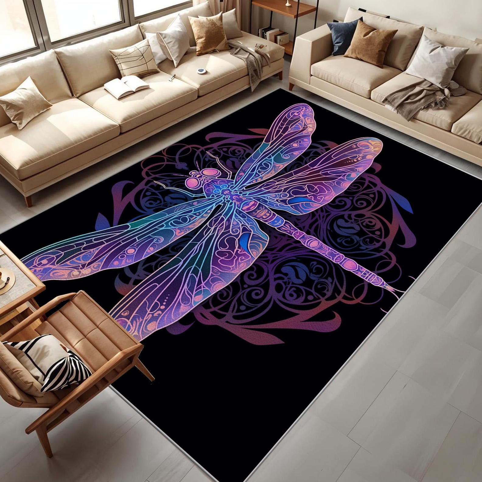 Moquette salle à manger violette 80 x 150cm effet fausse laine haut de gamme