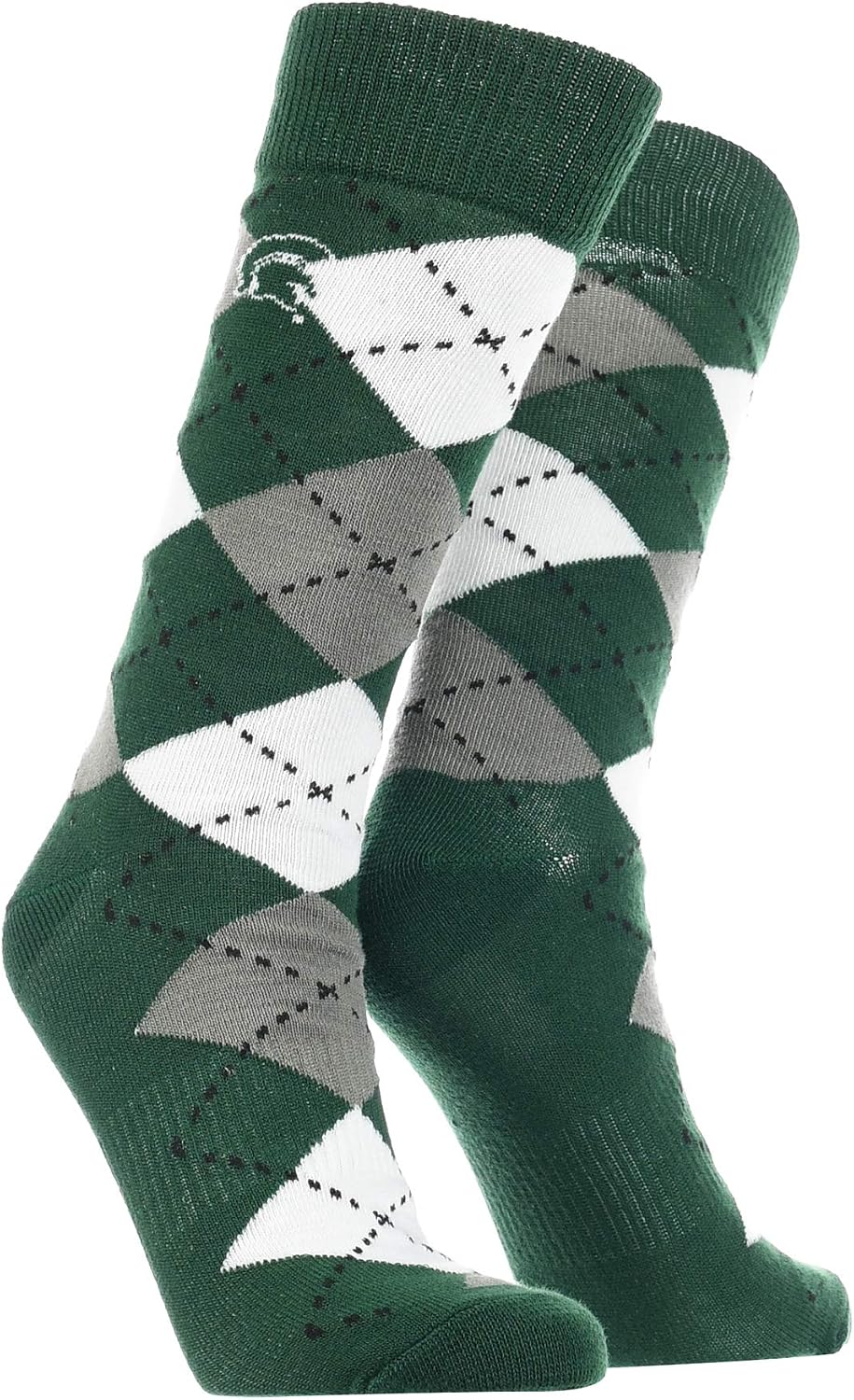 TCK NCAA Argyle Dress Socks - Men’s Collegiate Crew Socks, Official Fan Gear