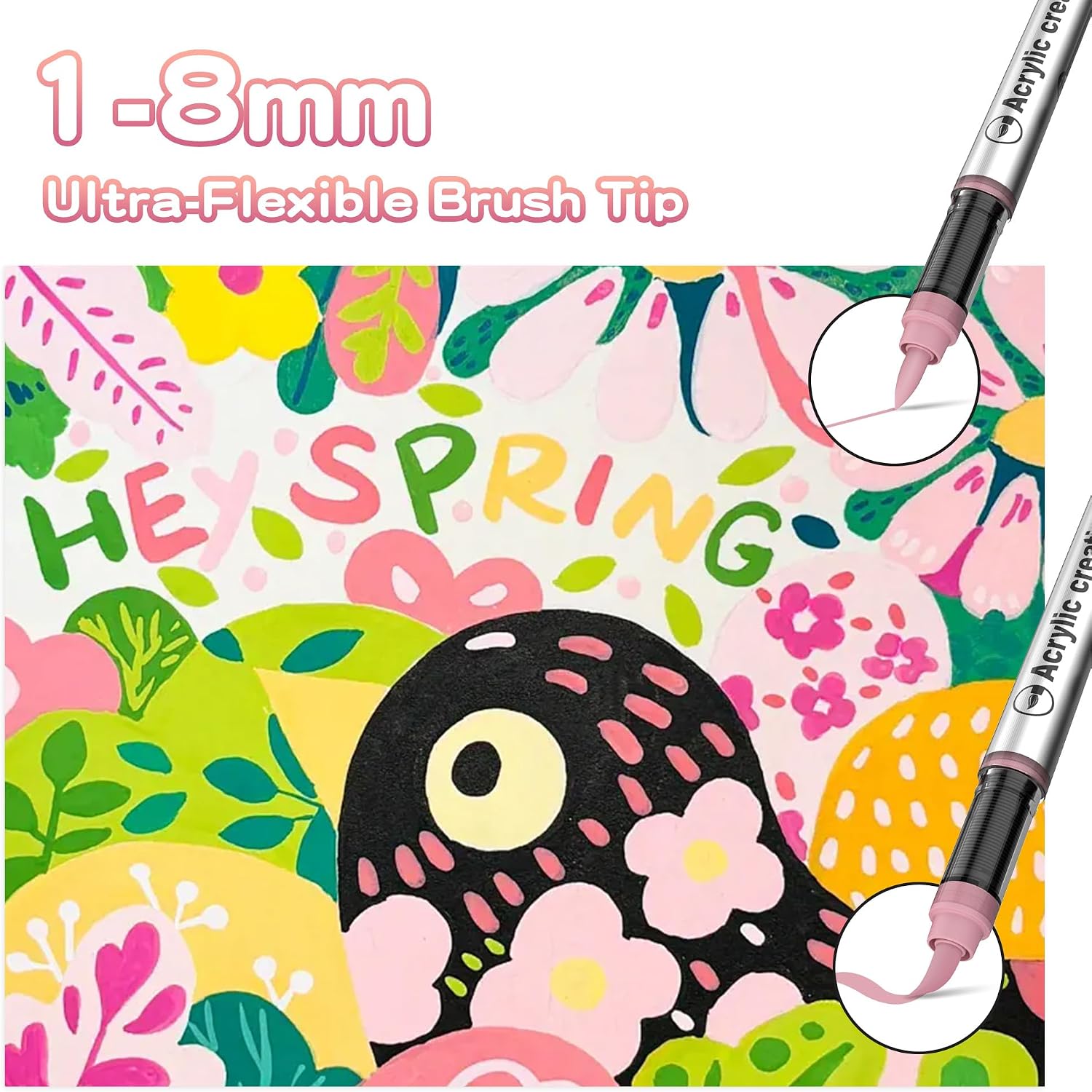 10 Color Acrylic Paint Markers Brush Tip image 5