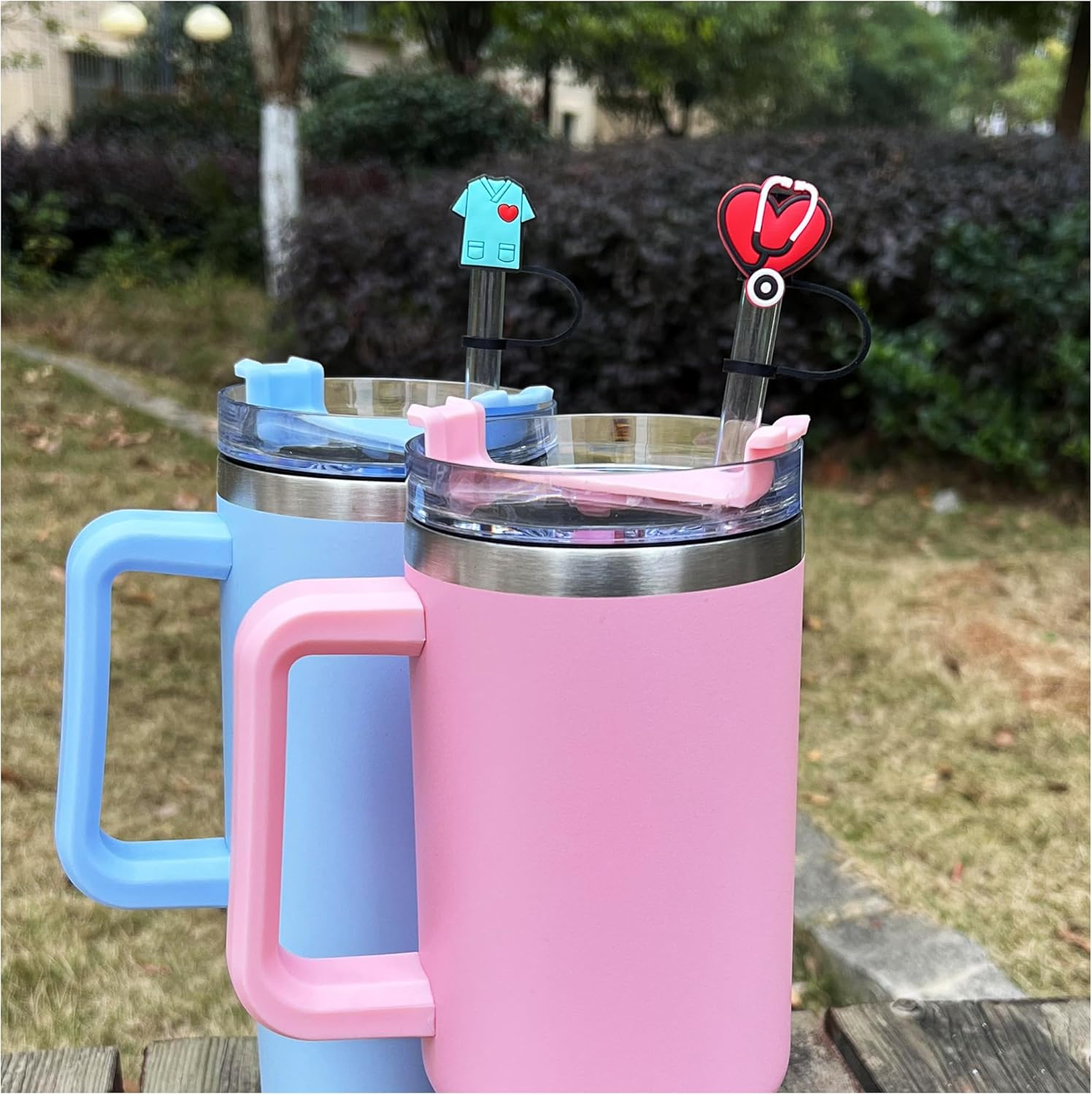 Nurse Straw Cover Cap for Stanley Cup,Straw Topper Compatible for 30 and 40 Oz Tumbler with Handle,10 mm 0.13 in. Reusable Straw Tip Lids - Image 7