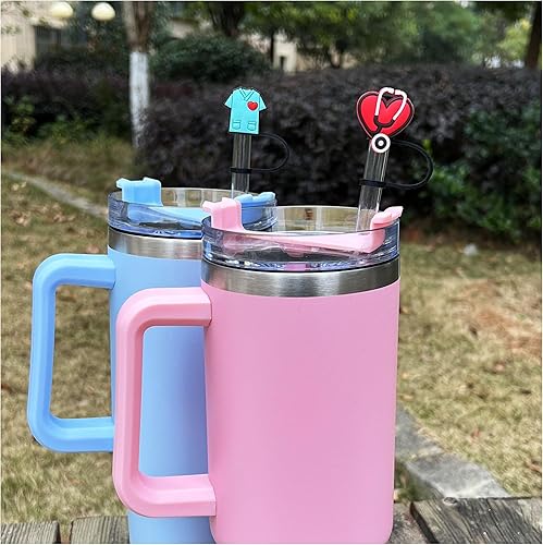 Miniatura 33 de Straw Cover Cap for Stanley Cup,Straw Topper Compatible for 30&40 Oz Tumbler with Handle,10mm 0.4in Dust-Proof Reusable Straw Tips Lids,Straw Tip