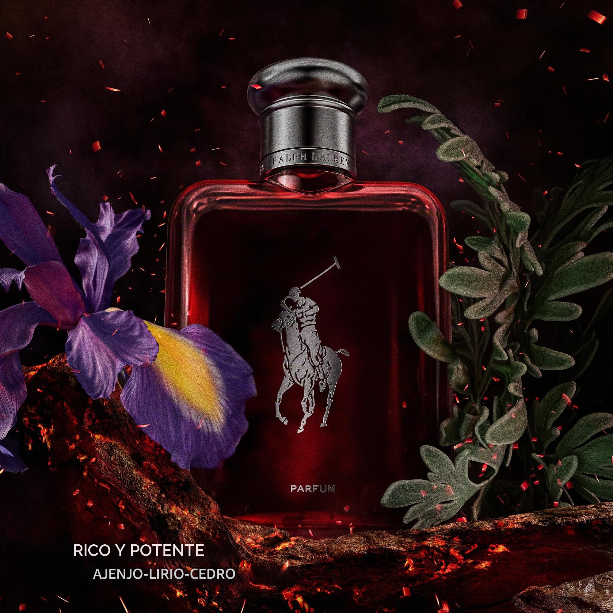 Ralph Lauren Polo Red Parfum, Aroma Ambarado y Amaderado, Fragancia Intensa e Impactante, Duración Prolongada, Perfume de Lujo para Hombres, 125 ml. | Con absenta, Opulent Orris, madera de cedro clásica, bergamota y lavanda, para después del afeitado auda