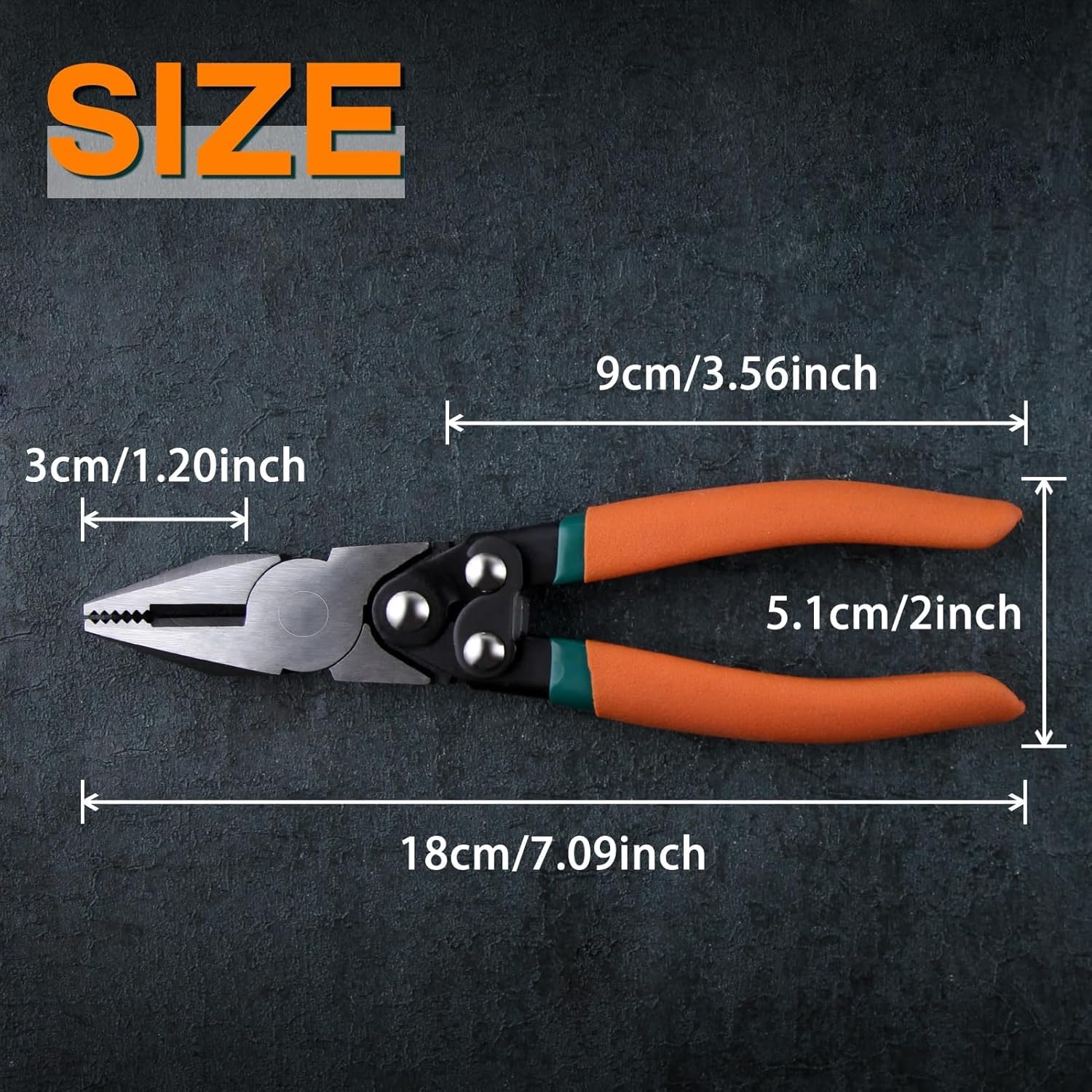 SPEEDWOX 7" Lineman Pliers - Dual Material, Compound Action Cutting Pliers, Wire Cutters, Screw Extractor, Safety Lock