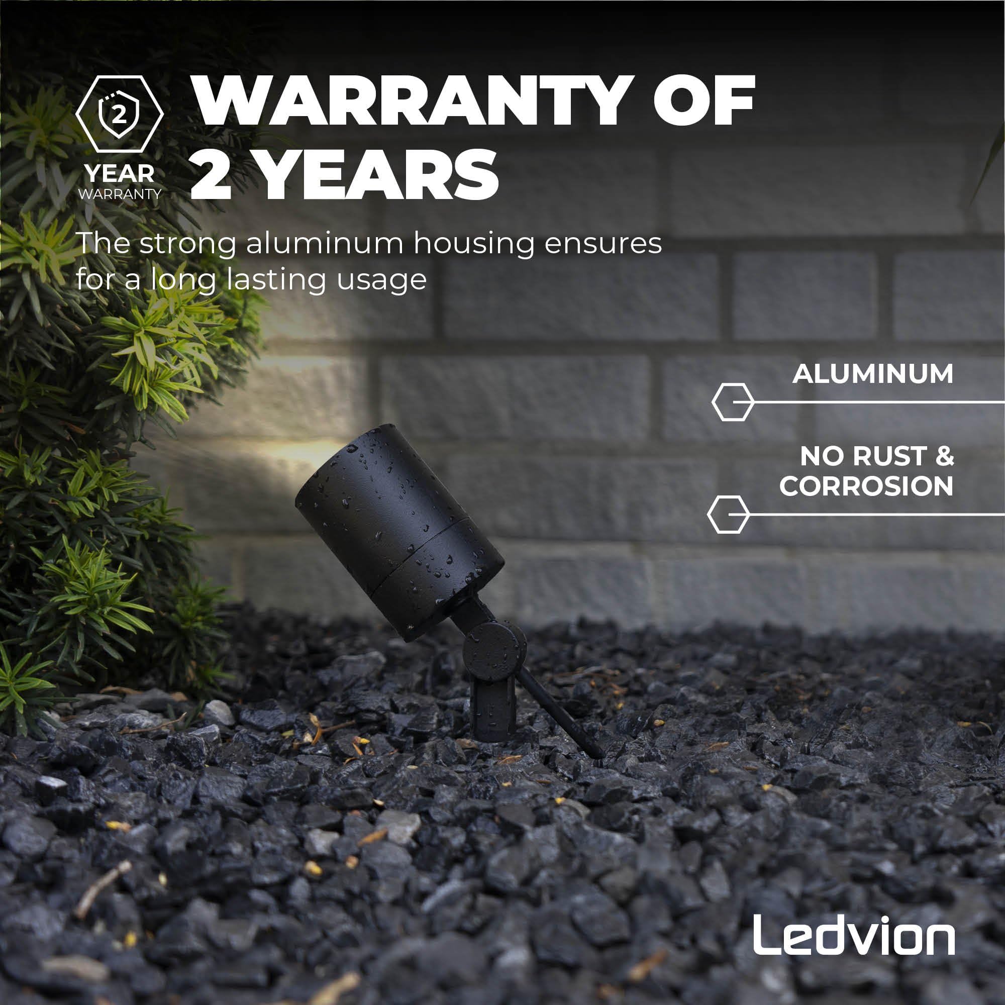 Ledvion 3X LED Strahler GU10 Fassung 5W IP65 Schwarz inkl. Schnellanschluss