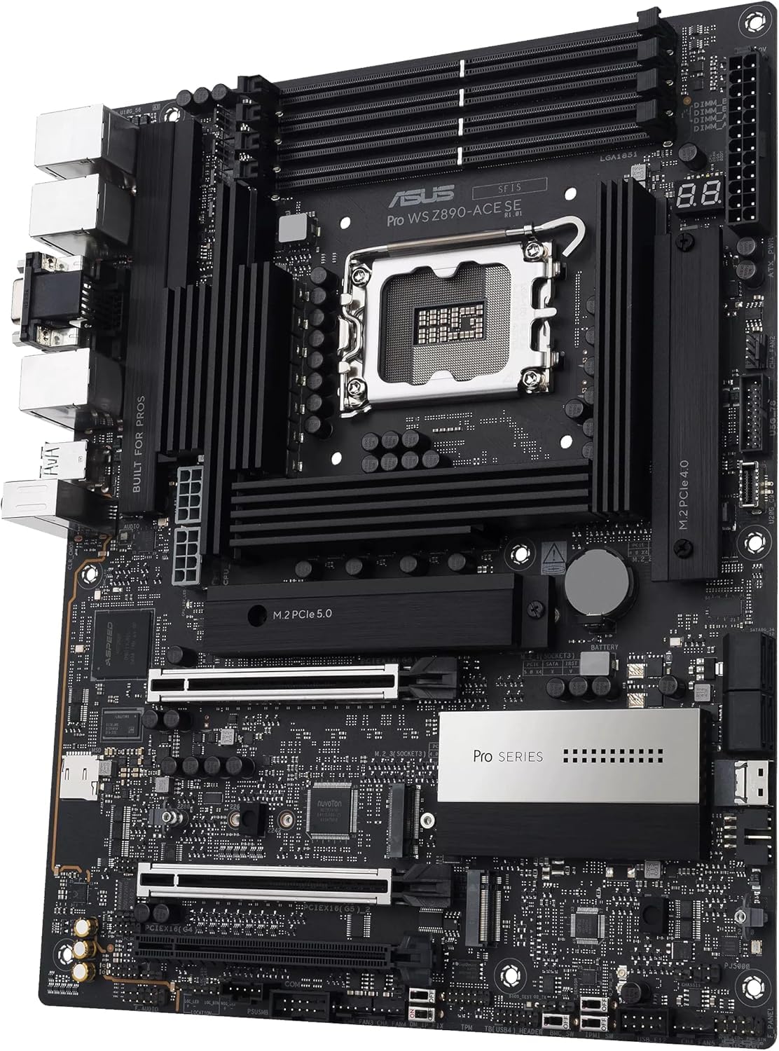ASUS Pro WS Z890-ACE SE płyta główna Intel ATX, 16+2+1+2 fazy zasilania, gniazdo DDR5, PCIe 5.0 na karty graficzne nowej generacji, 4 gniazda M.2, porty USB-C Thunderbolt, czarny