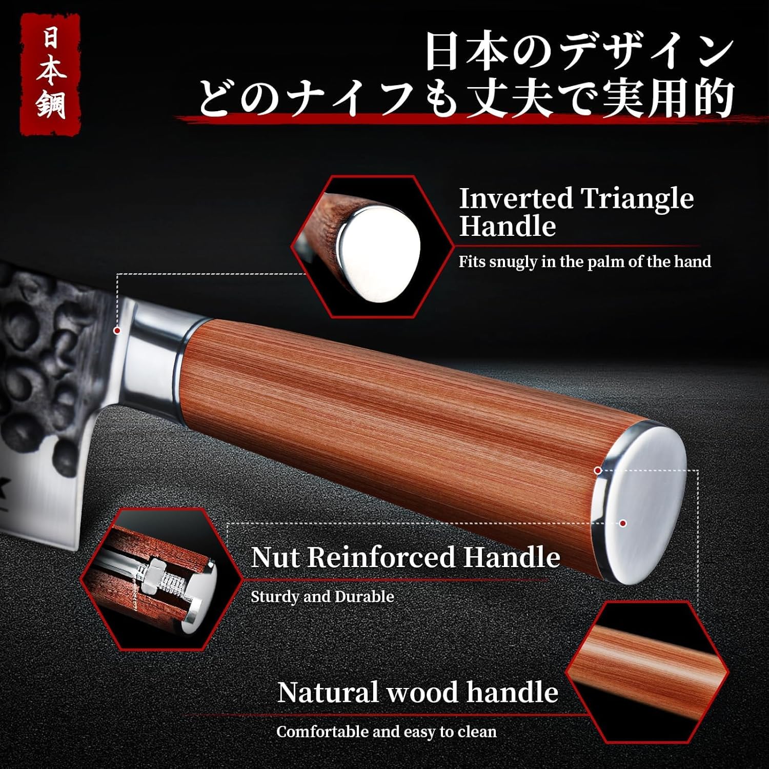 Huusk Chef Knife Set of 5 and Japanese Kitchen Knife Set of 3