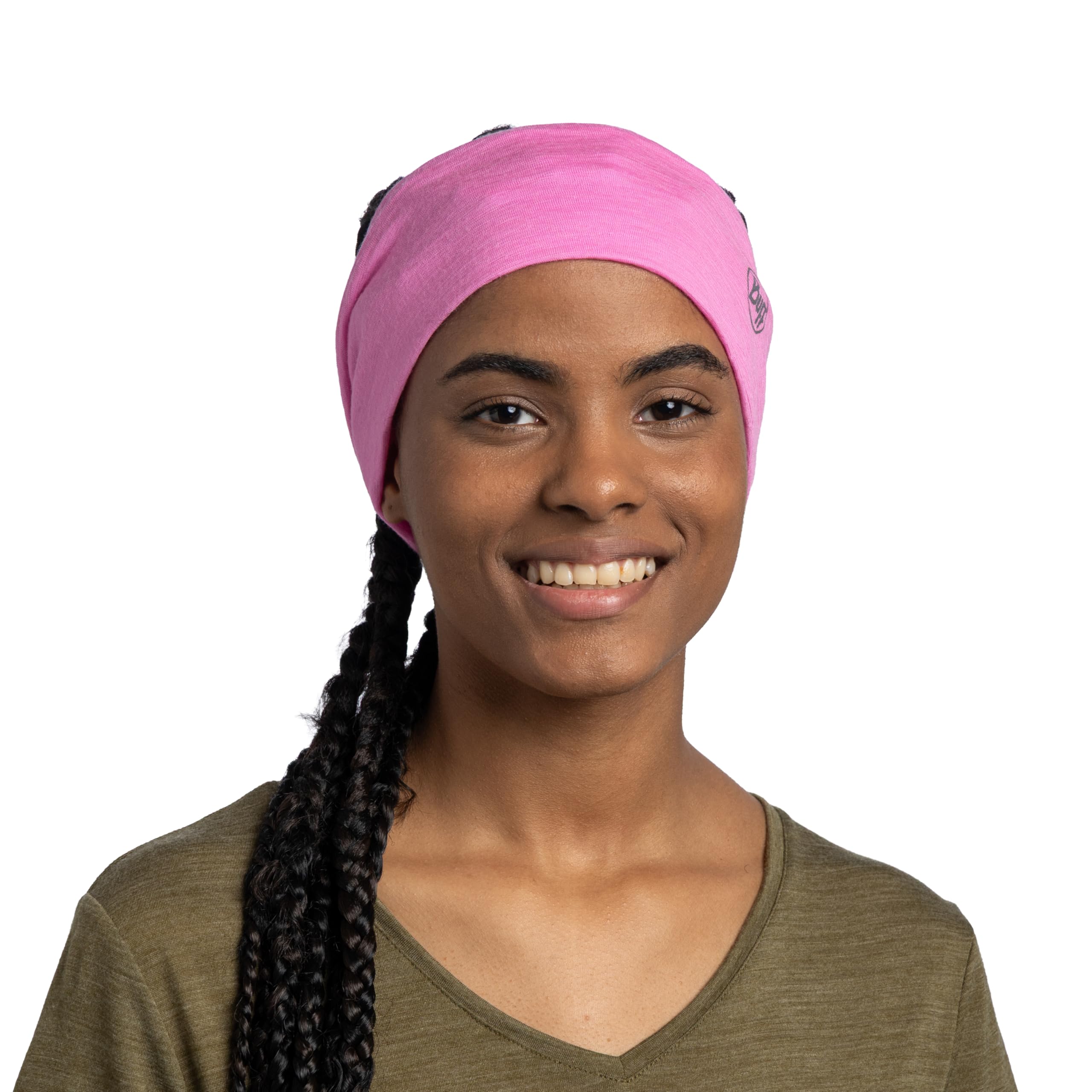 BUFF Opaska LW Merino Wool Reguluje Temperaturę, 100% Wełna Merino, na Świeżym Powietrzu, Zrównoważona, Lekka, Komfort One Size Różowy