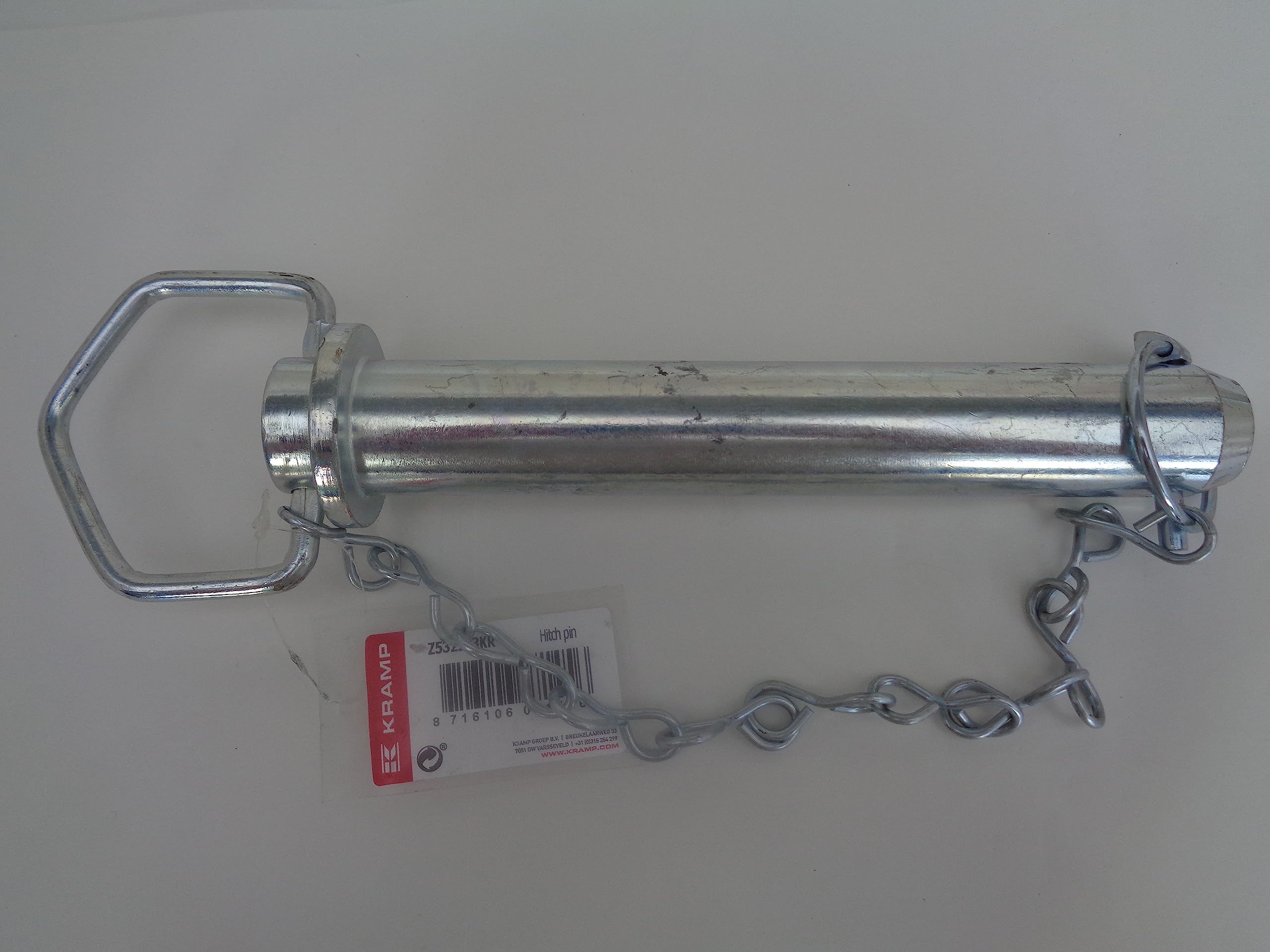 Kramp Tractor Trailer Drawbar Towbar Hitch Pin (32mm Hitch Pin x 7-1/8" useable length)