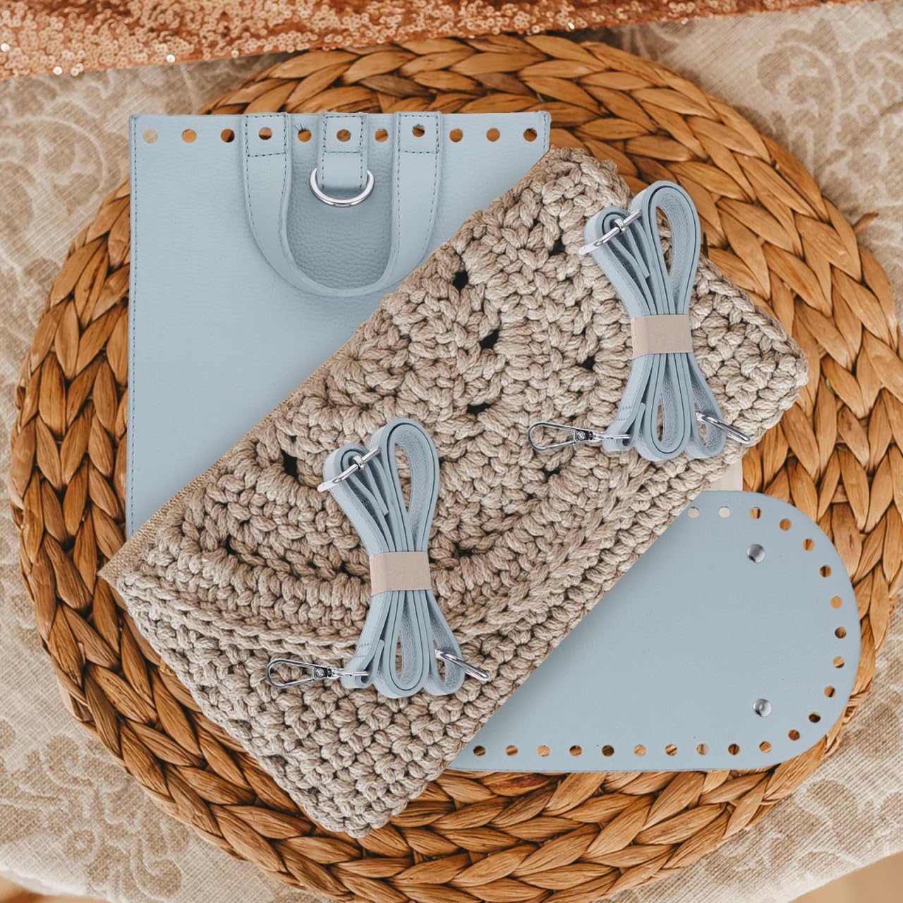 TENDYCOCO DIY Rattan Backpack Weaving Kit Handmade Bag Material Set for Arts and Crafts Ideal for Beginners and Professionals Includes All Supplies for Stylish DIY Shoulder Bag