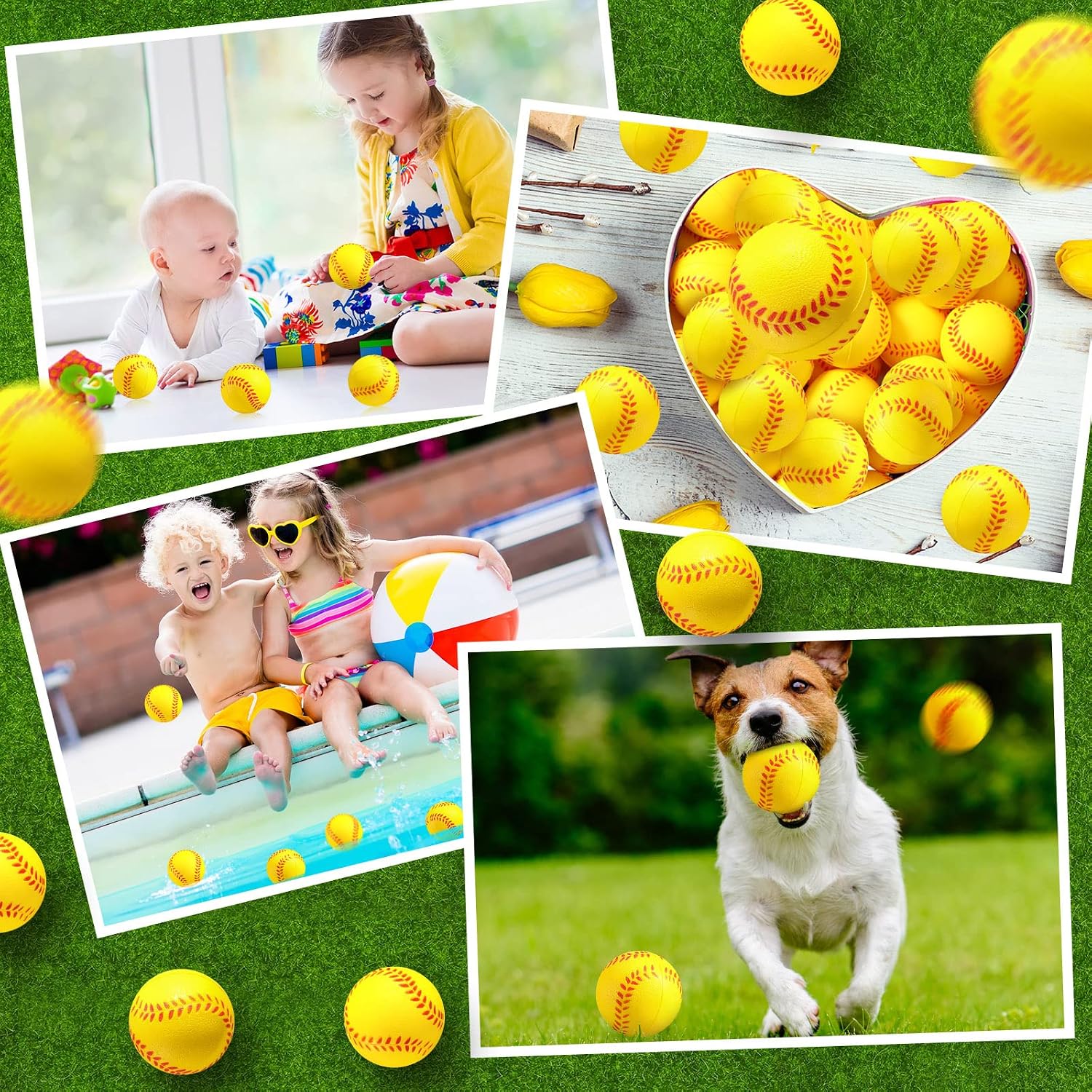 Zhanmai 36 Pack Mini Softball Stress Ball Softball Party Favors Squeeze Foam Sports Balls Toy for Stress Anxiety Relief Bag Stuffer Gift Fillers School Carnival Reward Ball Game Birthday Party Supply