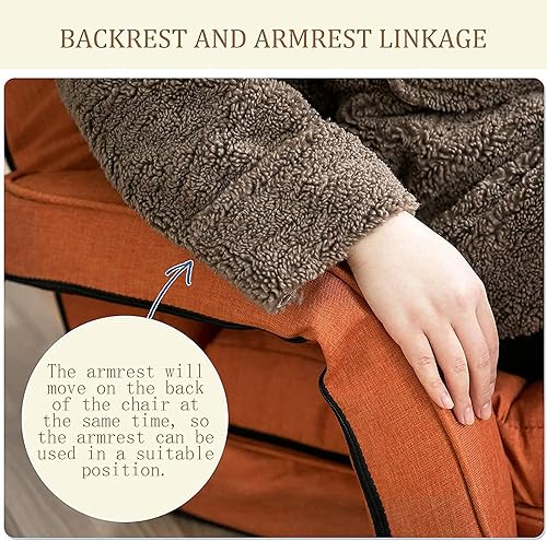 Miniatura 14 de FLOGUOR Silla de suelo, tumbona para interiores, sofá perezoso plegable ajustable de 14 posiciones con reposabrazos y una almohada, sillas