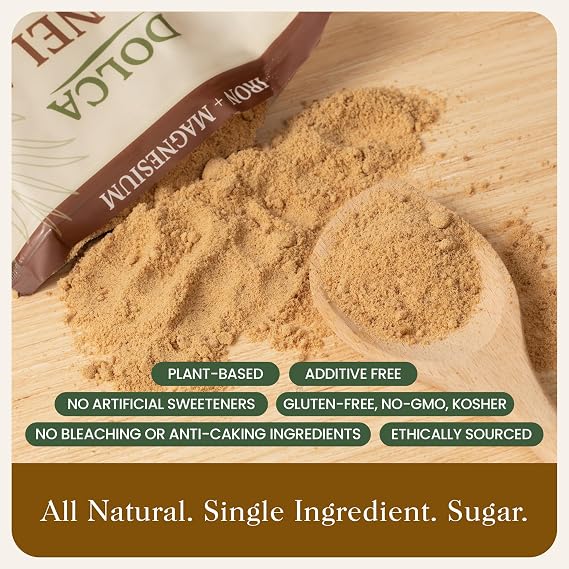 Dolca Panela Unrefined Cane Sugar from Evaporated Cane Juice Granulated Panela with Rich Caramel Flavor 1:1 Replacement for Brown Sugar in Coffee, Tea & Baking