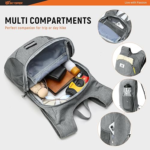 Miniatura 3 de SKYSPER Mochila de senderismo de 10 L, ligera, plegable, mochila de viaje pequeña para mujeres y hombres, mochila plegable para exteriores