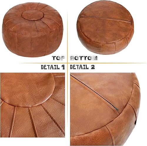 Miniatura 47 de Thgonwid Funda de puf otomano marroquí sin relleno, solución de almacenamiento para reposapiés otomano, silla puf, reposapiés, color negro Negro