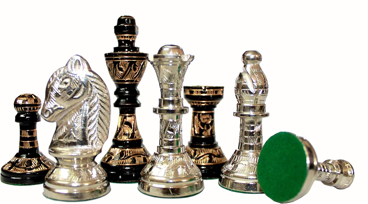 StonKraft Brass Chess Board Game Set with 100% Brass Chess Pieces Chessmen Coins (12" x 12" Inches)