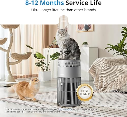 Miniatura 5 de WISESKY WiseHEPA Filtro de repuesto de carbono compatible con purificador de aire WS360A, 9.33 pulgadas de largo x 9.33 pulgadas de ancho x 10.39