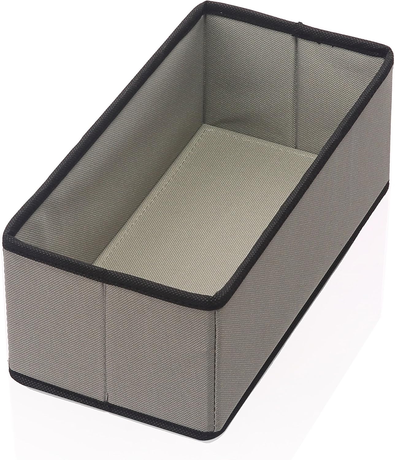 YBM HOME Foldable Cube Storage Bin Basket Container, Great Tote Organizer for Closet, Drawer, Dresser and Home Organization, Gray with Black Trim (1, Medium)