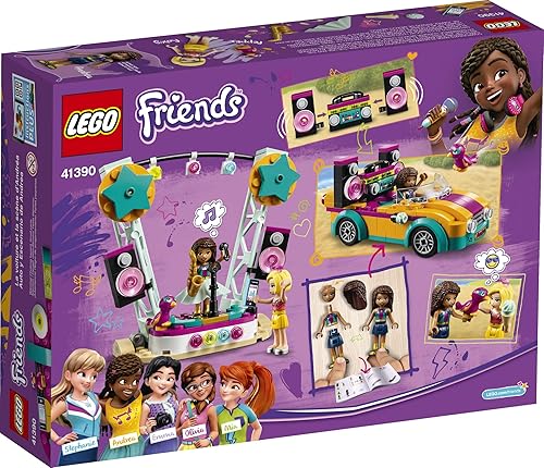 Miniatura 5 de LEGO Friends Andrea's Car & Stage Playset 41390 Kit de construcción, incluye un auto de juguete y un pájaro de juguete (240 piezas)