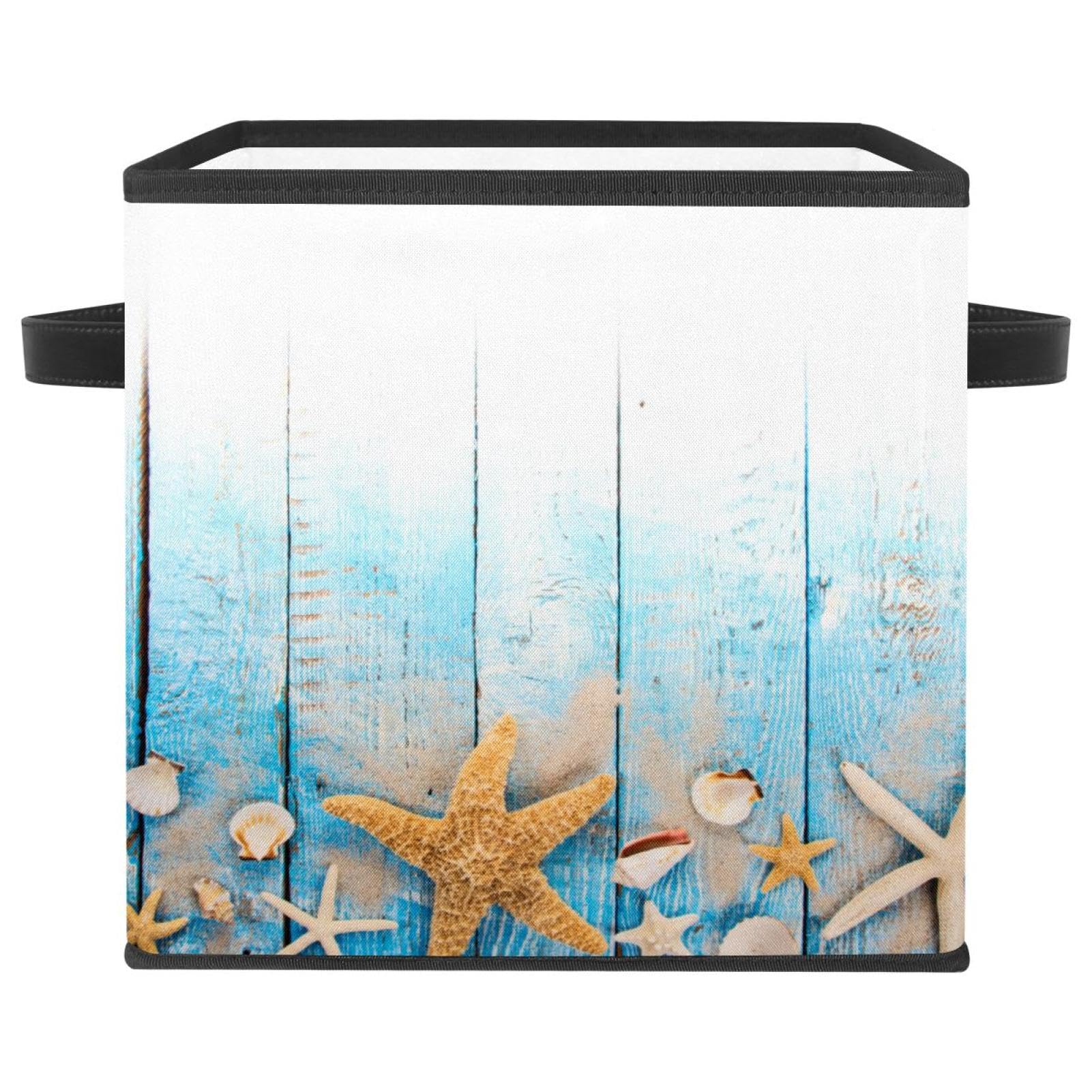 Boîte de rangement pliable en tissu cube avec poignées pour vêtements et placard de chambre
