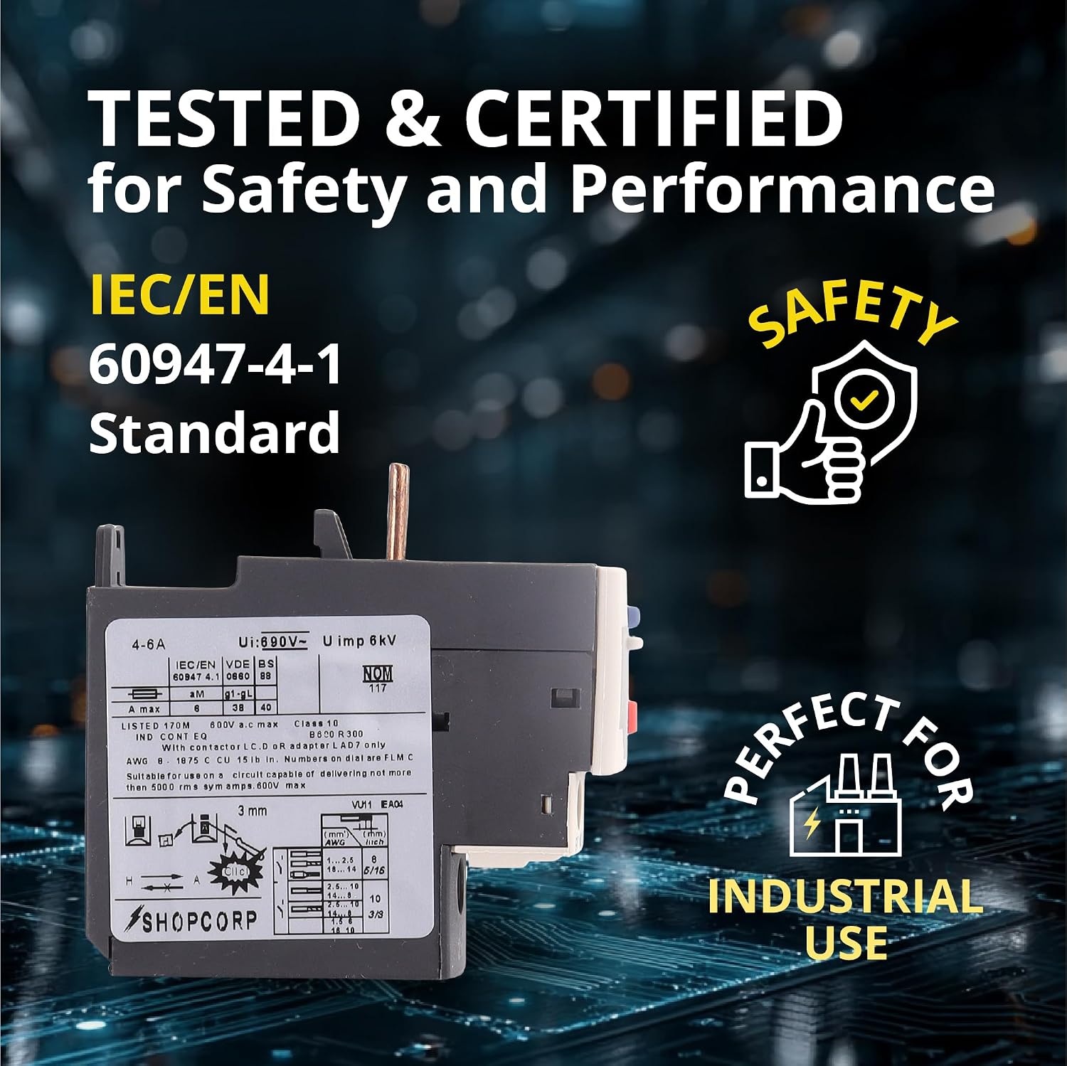 Thermal Overload Relay LRD10 4-6A, 1NO + 1NC, IEC 60947-4-1, Motor Protection Relay for LC1-D09 - LC1-D32 Contactors