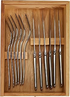 Villeroy & Boch 1263399374 Stek z Oscar, 12-częściowy zestaw sztućców ze stali nierdzewnej dla 6 osób, można myć w zmywarce, 28,5 x 20 x 5 cm