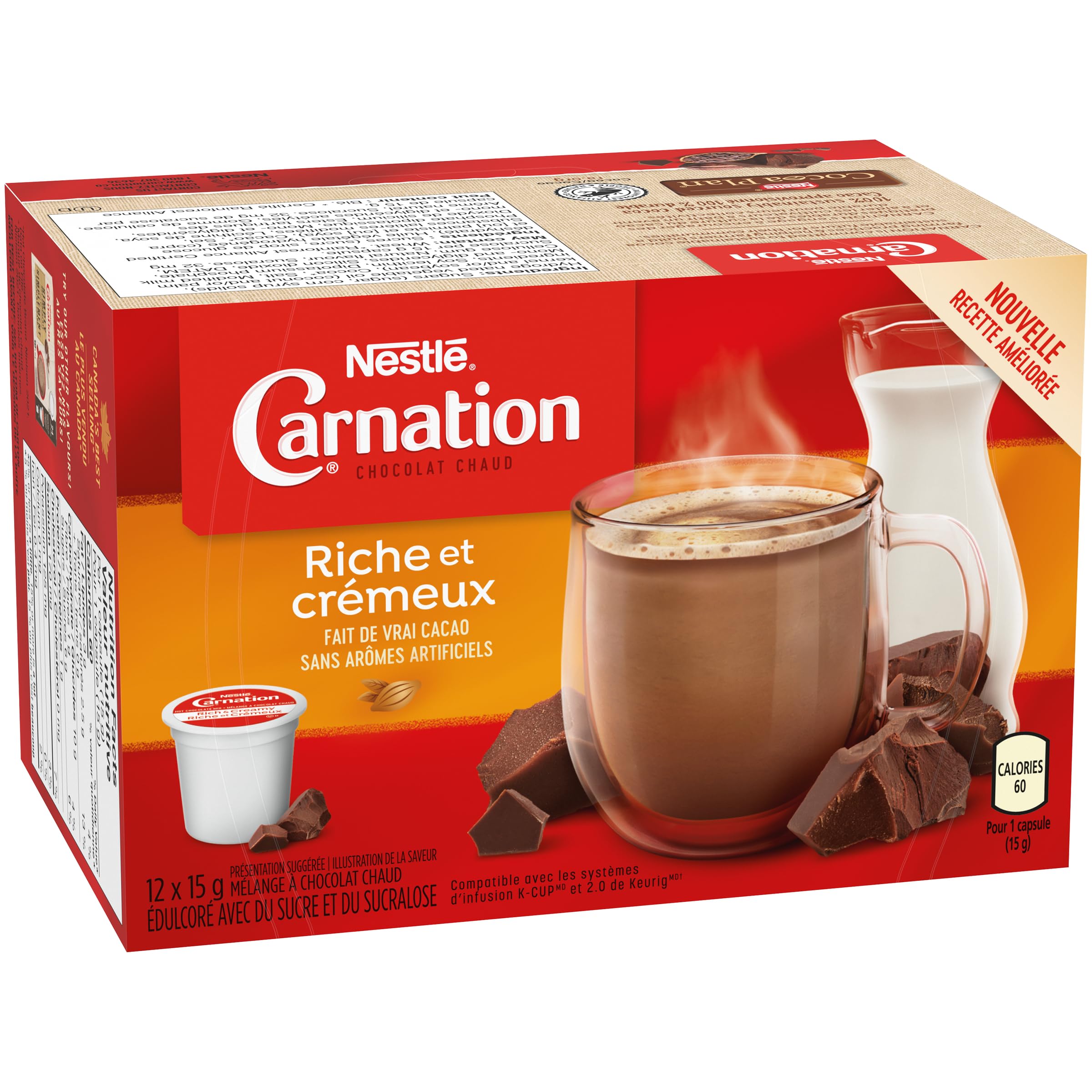 Carnation Hot Chocolate, Rich and Creamy, Keurig K-Cup Compatible Pods 12x15g (Pack of 6, 72 ct) - 4