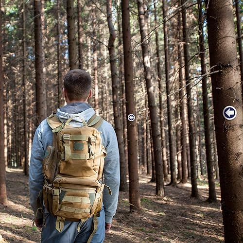 Miniatura 5 de Amylove 24 marcadores de rastro reflectantes brillantes con tachuelas reflectantes de aluminio, tachuelas para el pulgar para caza, senderismo,