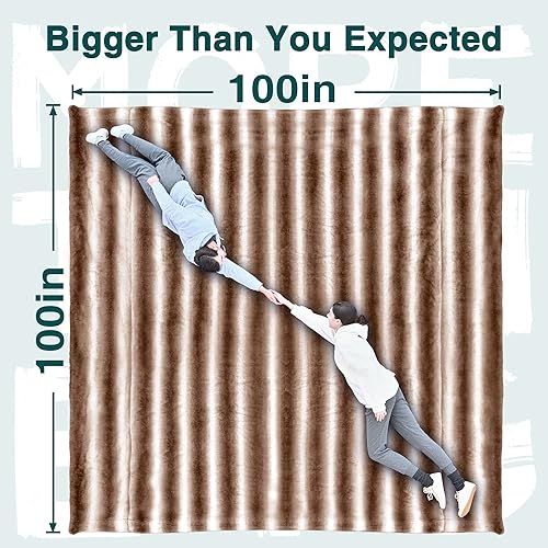 Miniatura 2 de UltraCozy Manta grande de gran tamaño de 100 x 100 pulgadas, de pelo sintético de pelo largo, microfelpa de forro polar, diseño lujoso, extra suave,
