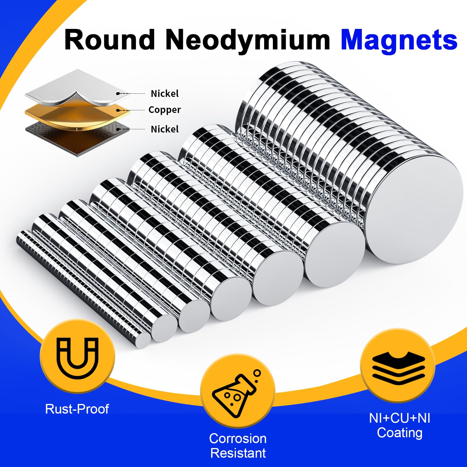 Small Magnets, 7 Sizes Neodymium Magnets for Crafts, 290 Pack — Amazon image 3