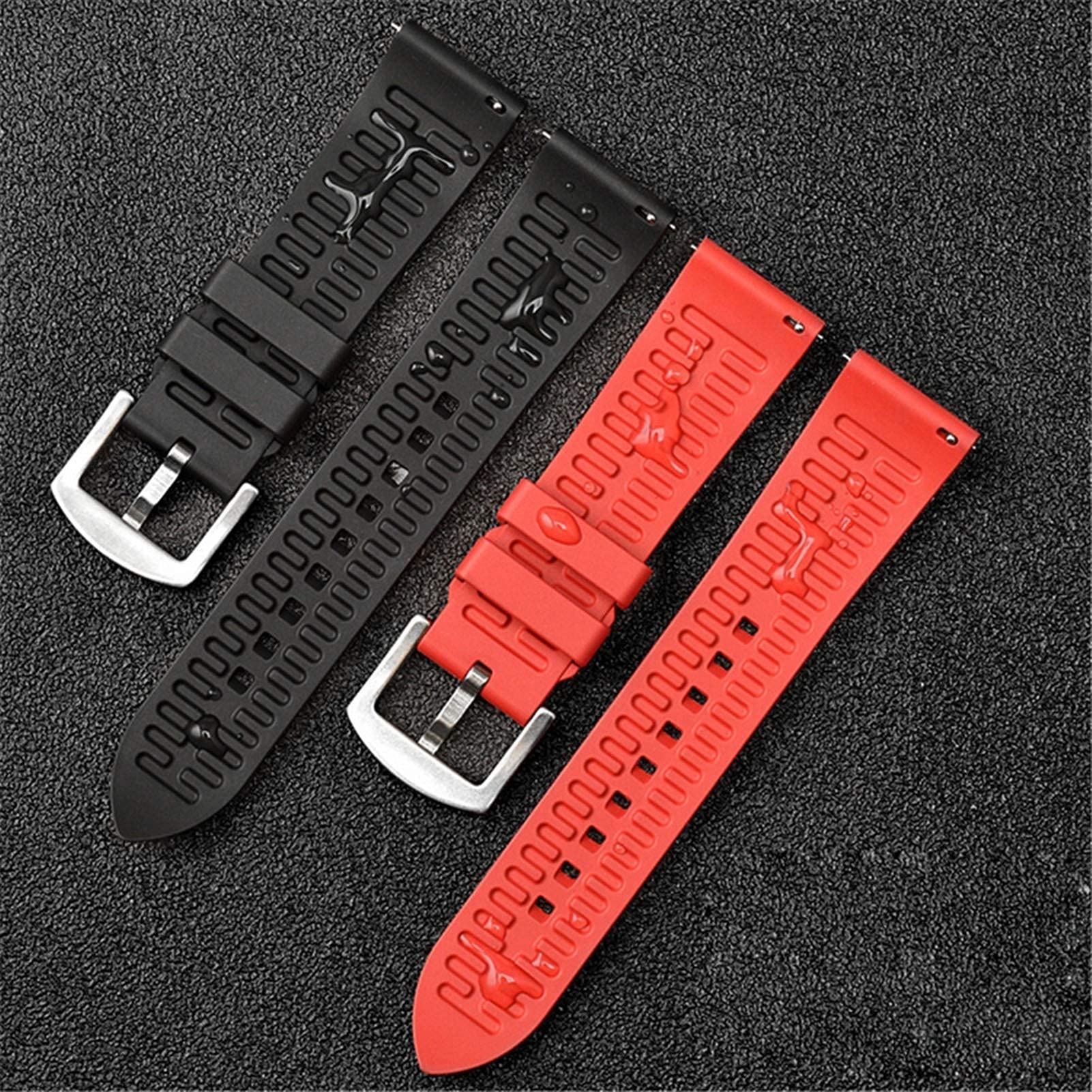 Correa de Reloj de Silicona 19 mm, 20 mm, 21 mm, 22 mm, 24 mm, Correa de Reloj de liberación rápida, Pulsera Deportiva de Silicona (verde03 20 mm)