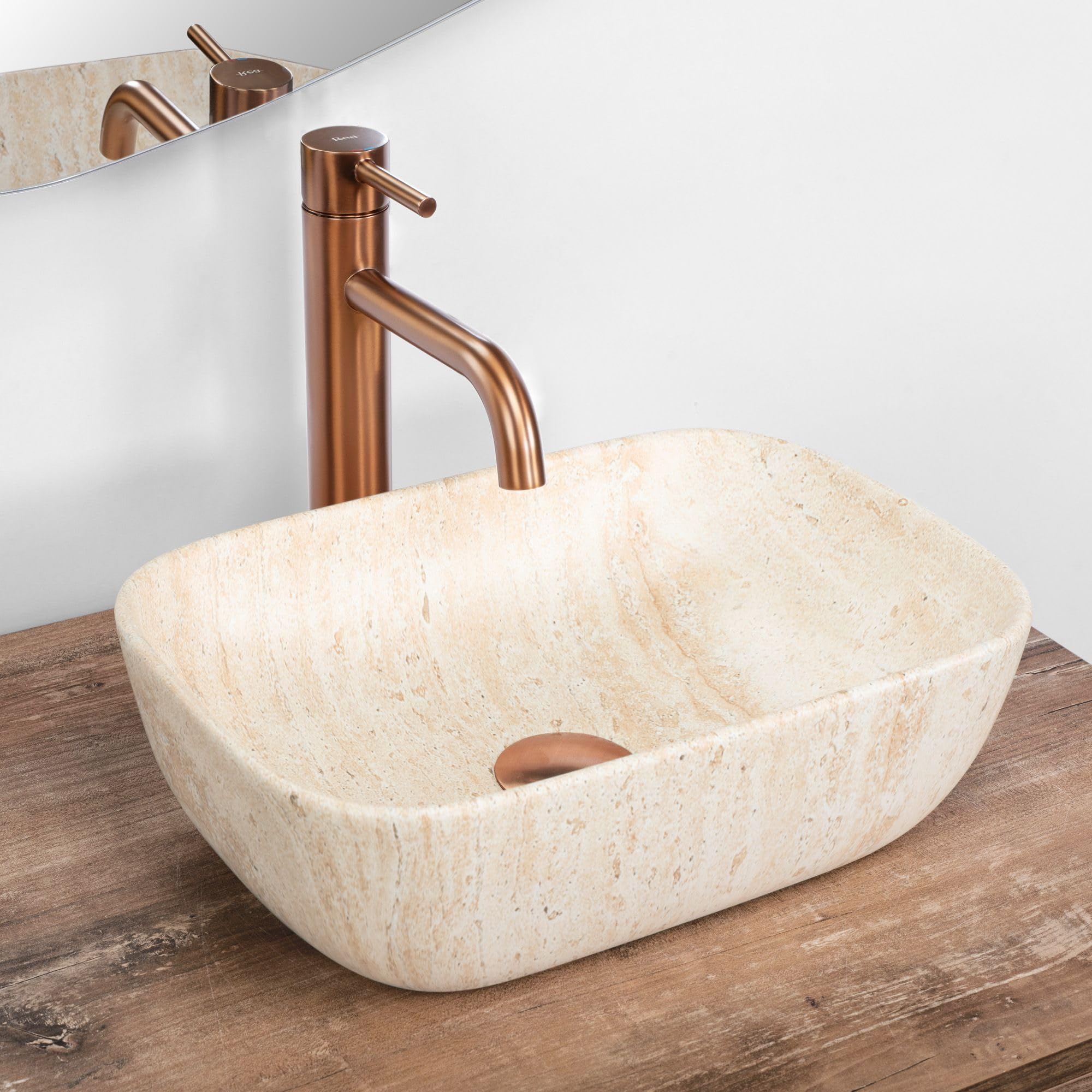 Lavabo Sobre Encimera Rea Belinda Mini Beige