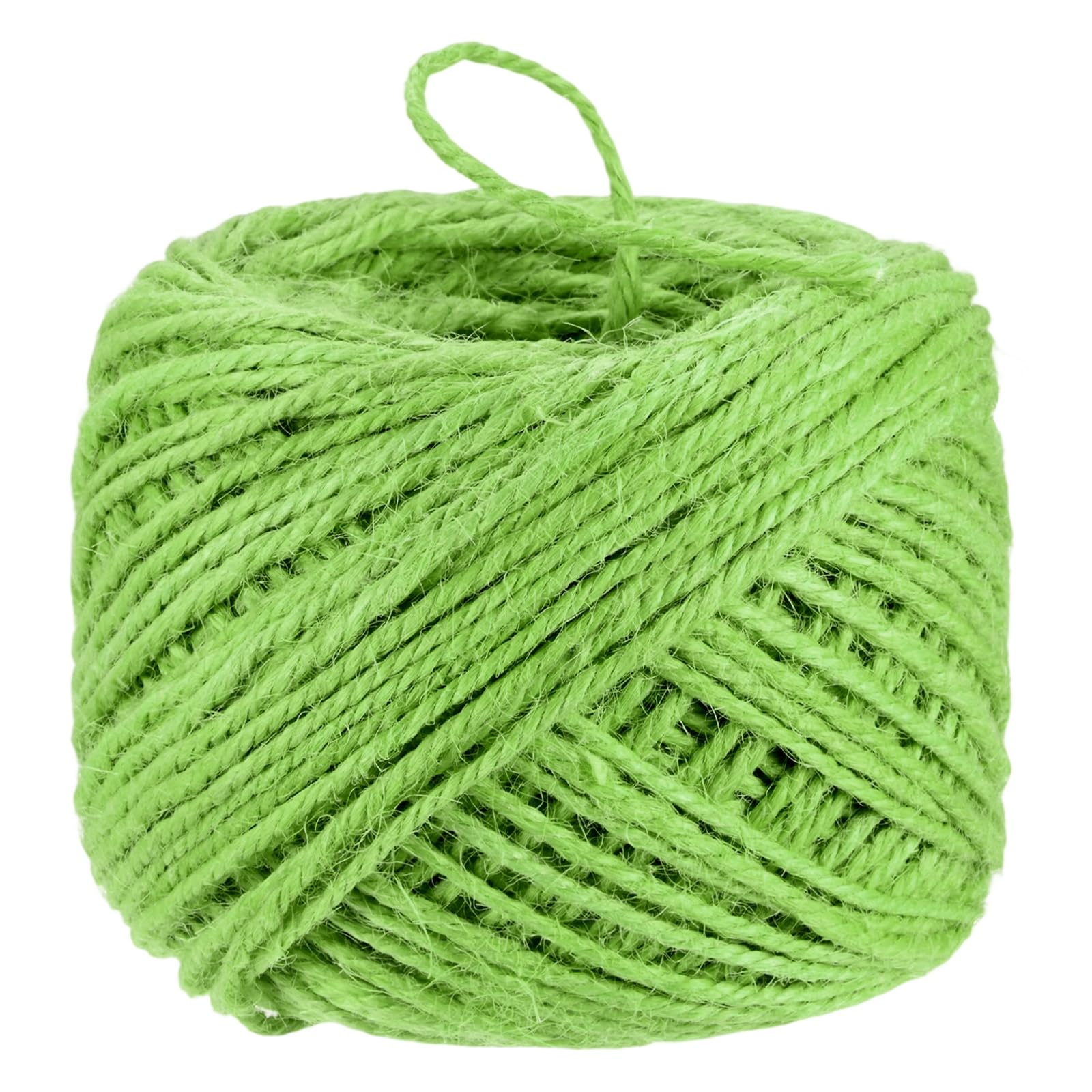 M METERXITY 1-Pack Natural Jute Twine String, 3mm x 328ft/100m Long Garden Twine Balls for Crafts/Gift Wrapping/Gardening Plants, Durable Plant Ties Thick Rope [Light Green]