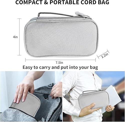 Miniatura 4 de SMONT Organizador de cables de cable Bolsa de viaje Bolsa de viaje Funda electrónica Gris