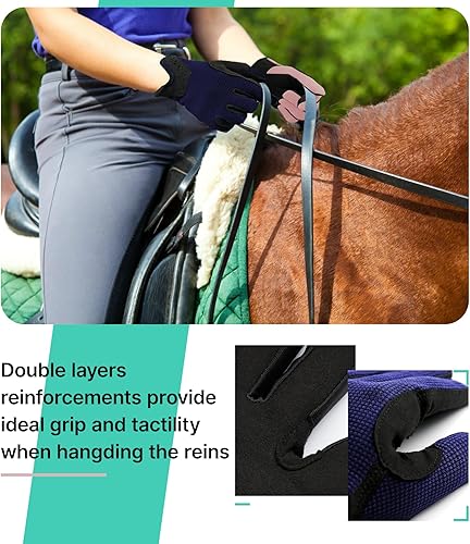 Miniatura 33 de Thapower Guantes de equitación para mujer, guantes de equitación de invierno, guantes de equitación para mujer, jóvenes, niñas, para exteriores