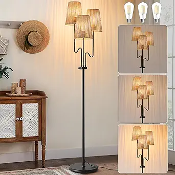 Dimmable Boho Floor Lamp, 68in.