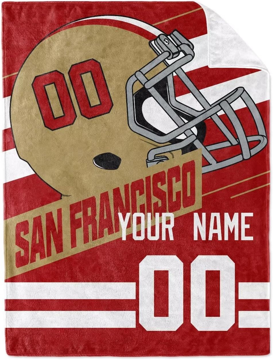 ANTKING San Francisco Blanket for Men Women Boy Custom Name and Number Throw Blanket Gifts - Image 2