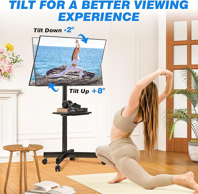 Soporte de piso rodante para TV 23-65" hasta 88 lbs miniatura 4