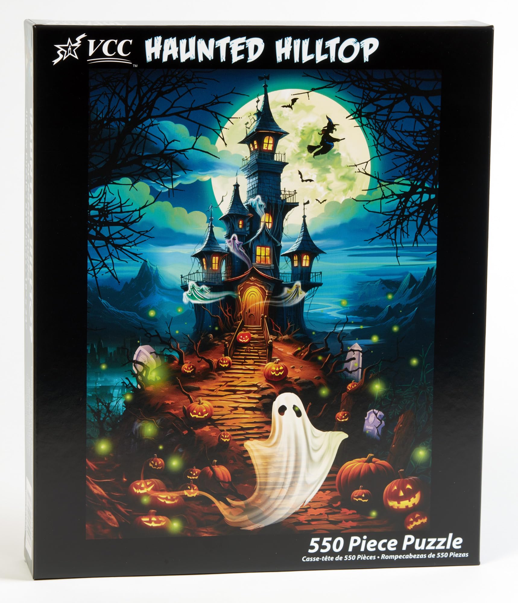 Haunted Hilltop Halloween Jigsaw Puzzle 550 Piece by Vermont Christmas Company - 24" x 18" - Large, Randomly Shaped Pieces - Image 2