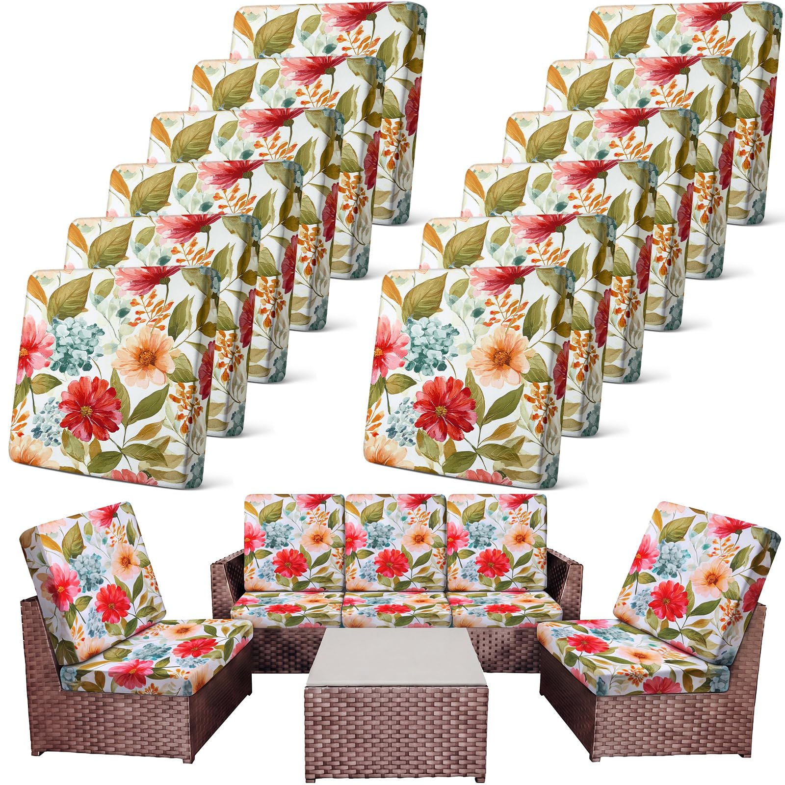Colorful Patio Cushion Covers - 12 Pack -17
