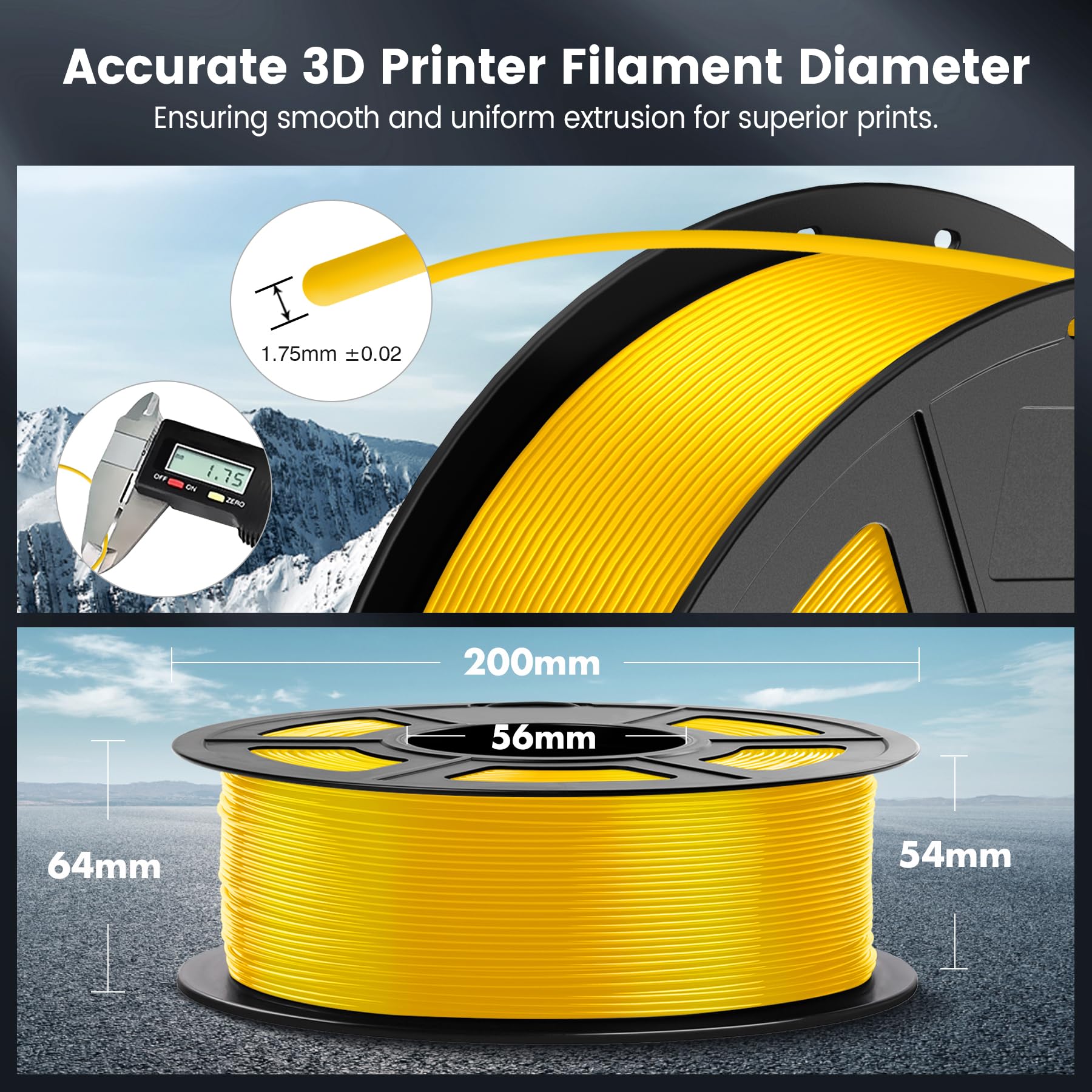 SUNLU Filamento PLA para impresora 3D, filamento PLA de 1,75 mm, precisión dimensional +/- 0,02 mm, carrete de 1 kg, color dorado claro