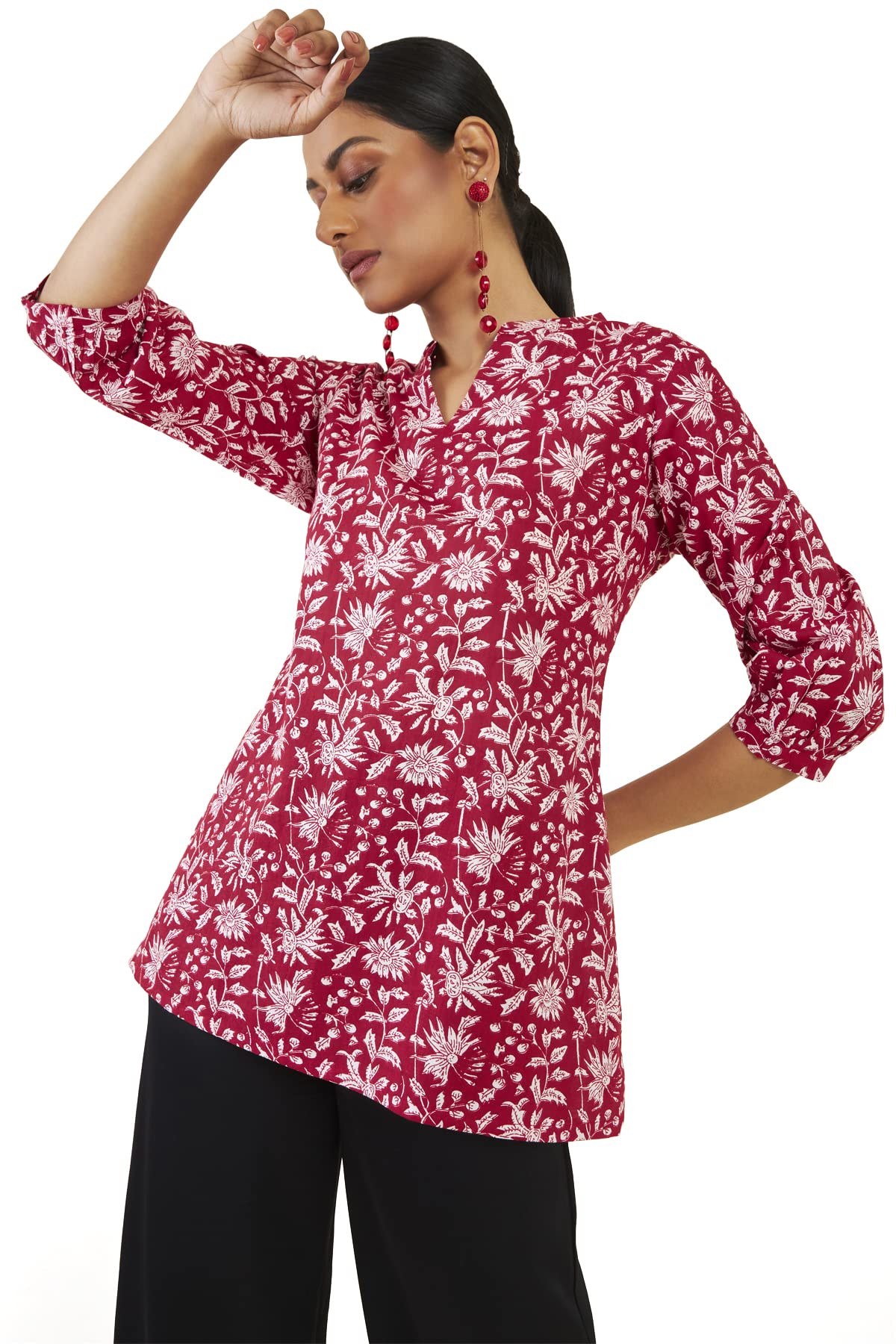 soch Women Red Cotton Printed Tunic-picture-53