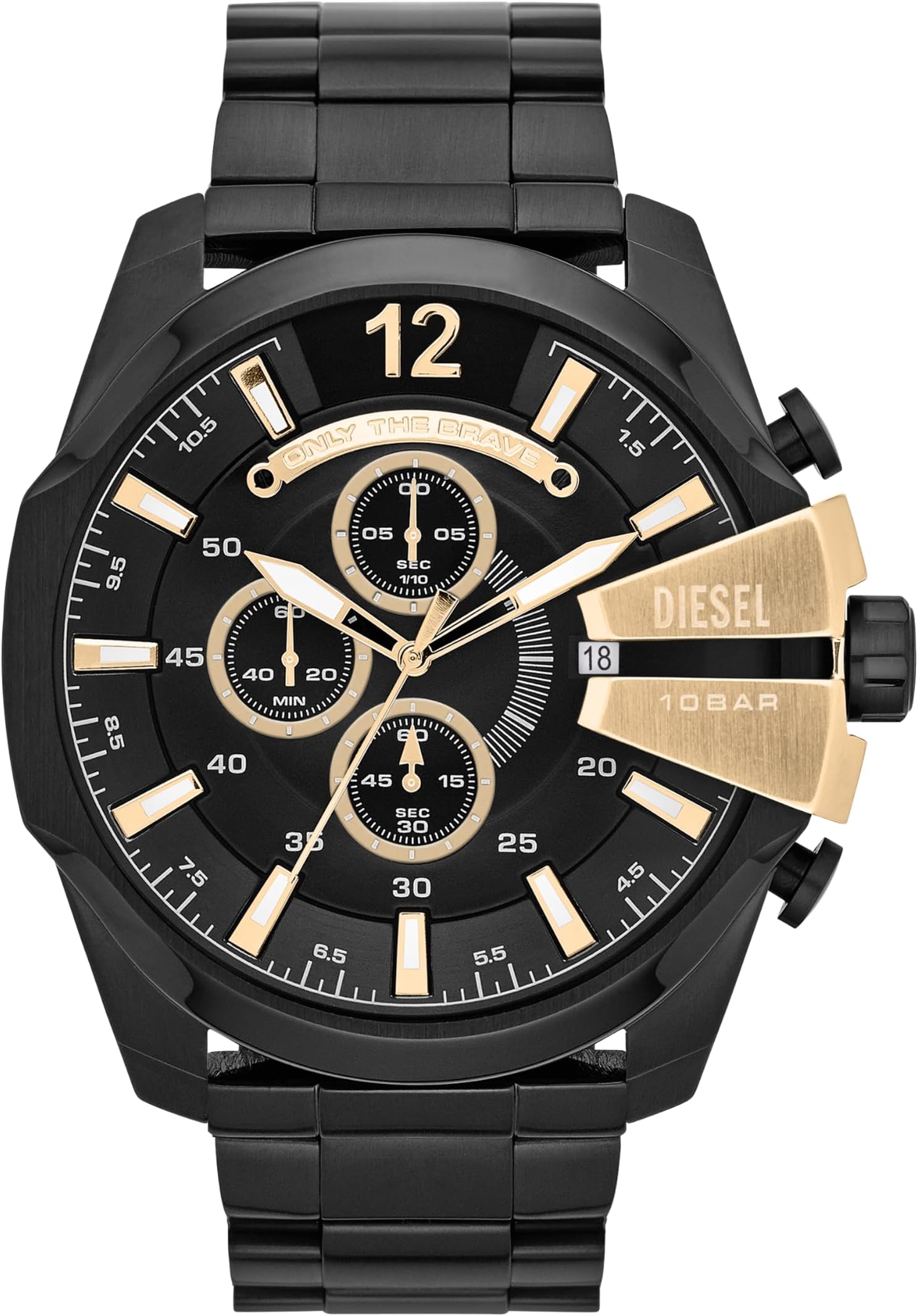 - Diesel Chief Series Analog Black Over sized dial Men's Watch - DZ4338
