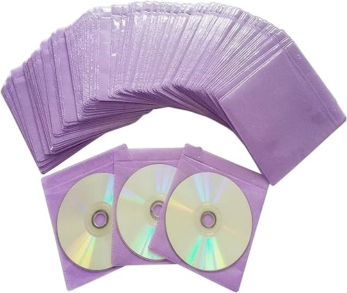 Paquete de 100 fundas de alta calidad para CD y DVD, material grueso no tejido de doble cara para almacenamiento de CD y DVD, estuche de disco (azul)