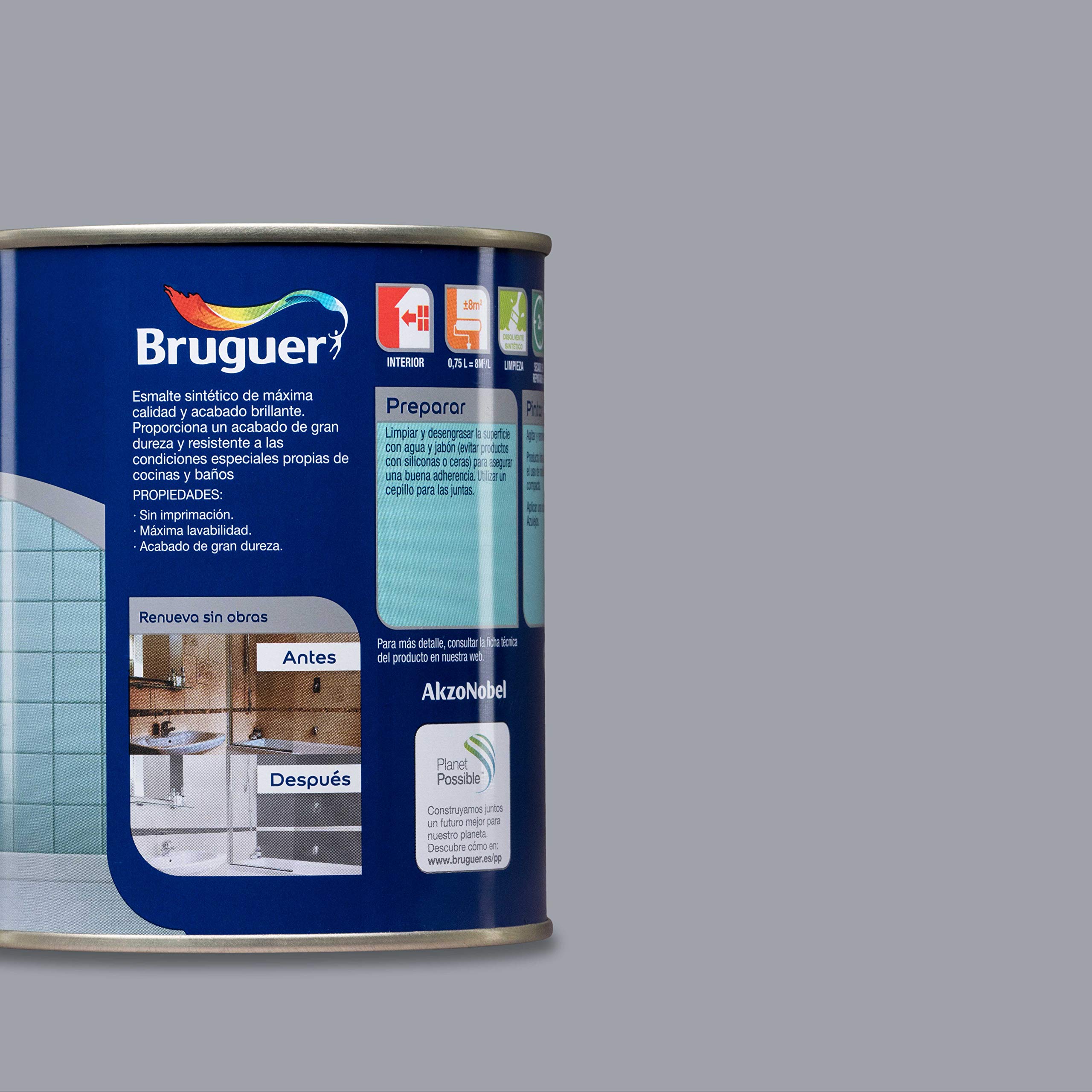 Bruguer Esmalte para Azulejos Brillante Gris Ártico 750 ml