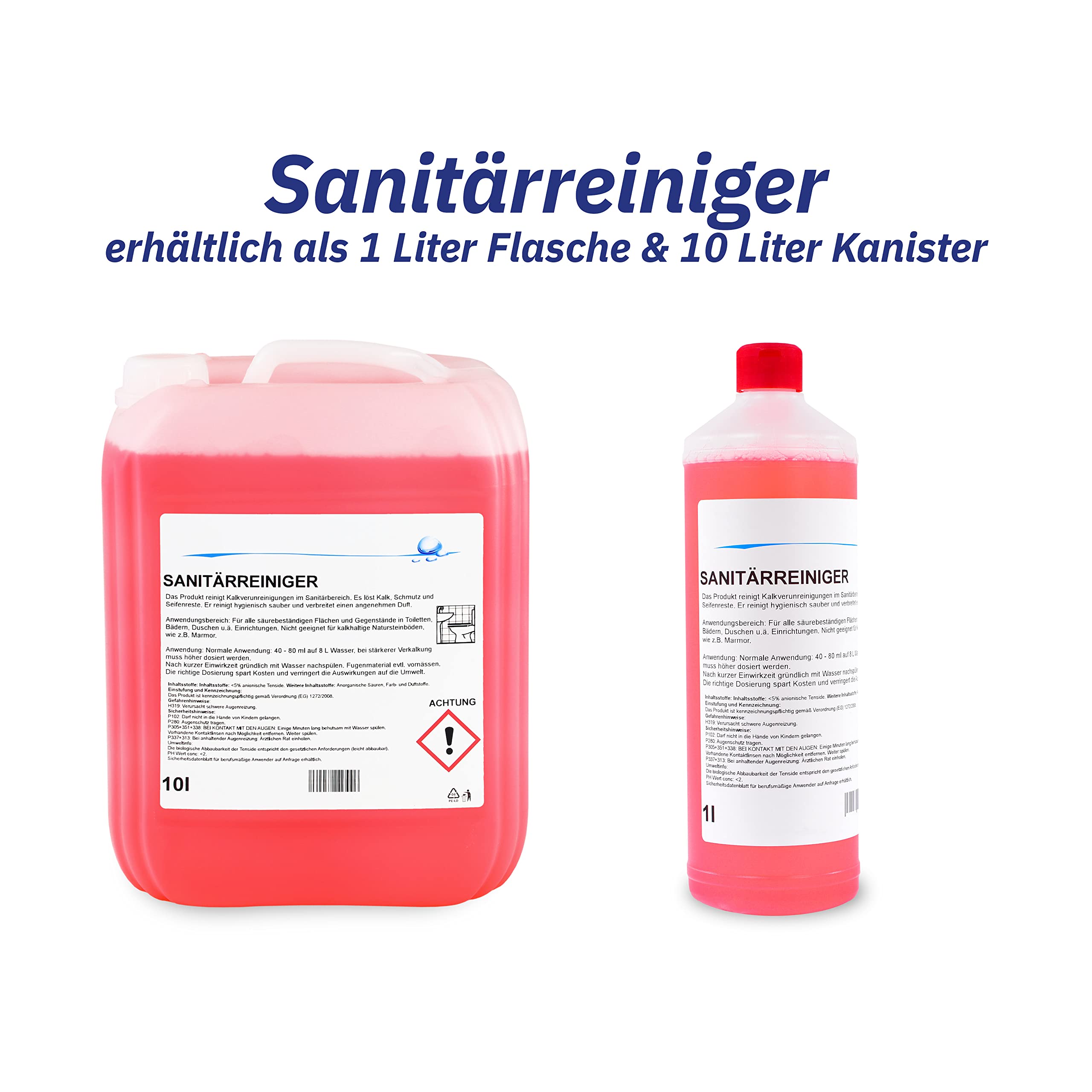 12 x 1 Liter Sanitärreiniger | löst aktiv Kalk- & Verschmutzungen | frischer Duft | besonders materialschonend |Profi Qualität - MADE IN GERMANY