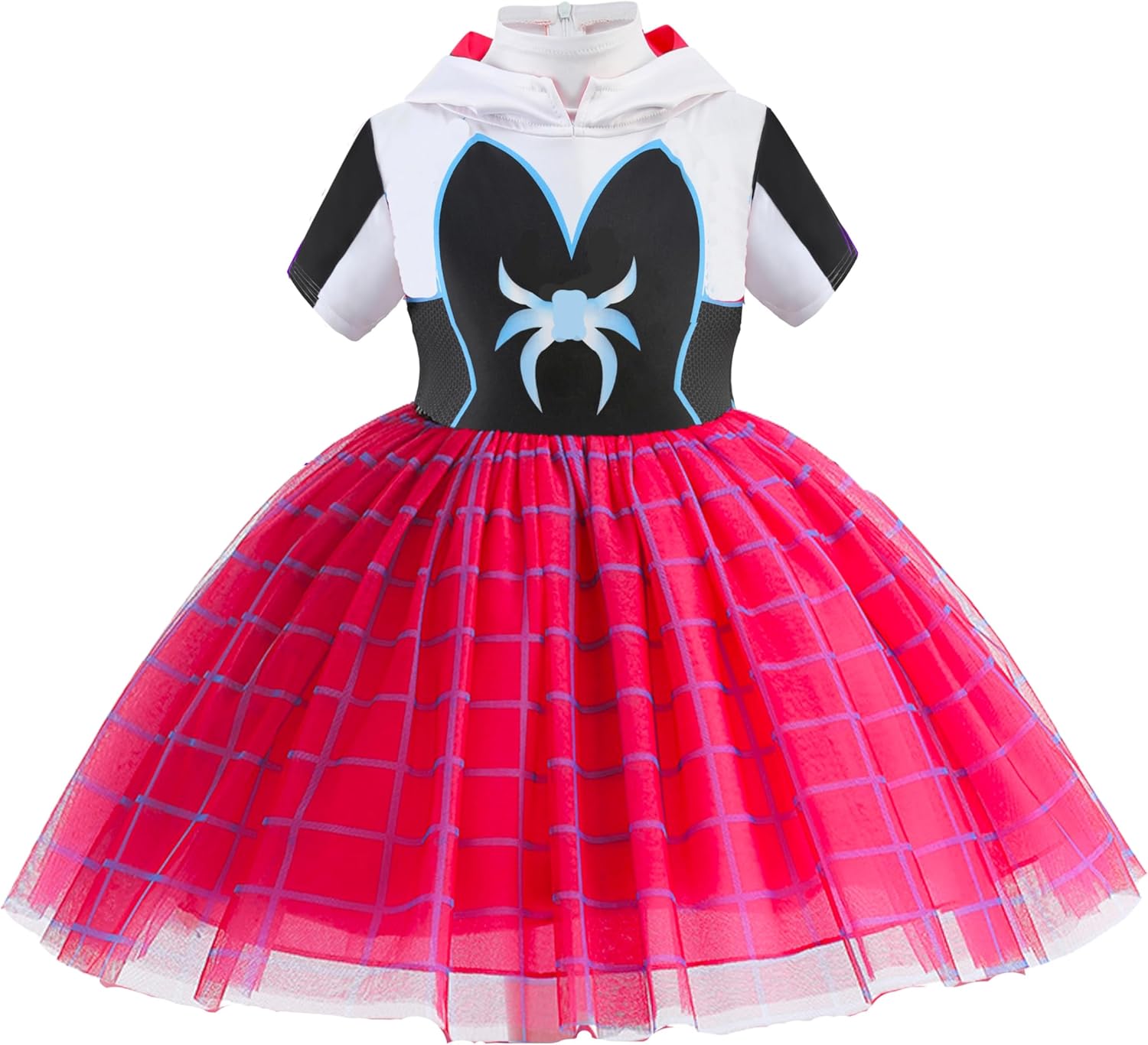 Girls Princess Hooded Tutu Dress, Christmas Gift Dress Up Costume, Holiday Halloween Party Outfit Toy for Kids