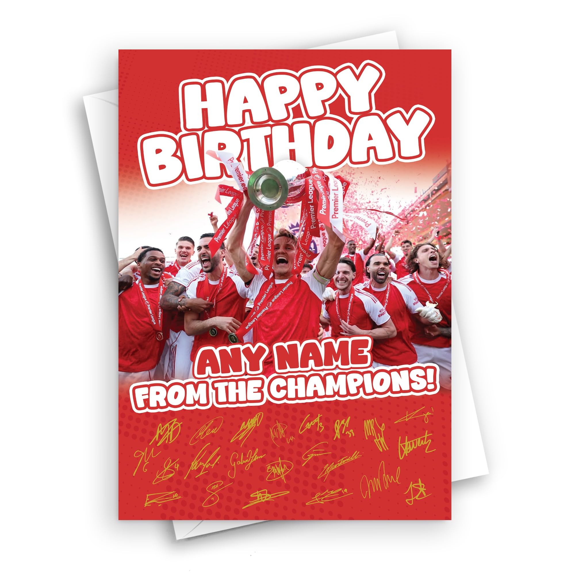 HWC Trading Champions Personalised Birthday Card, Add Any Name, A5 Greeting Card for Football Fans (ID-17092)